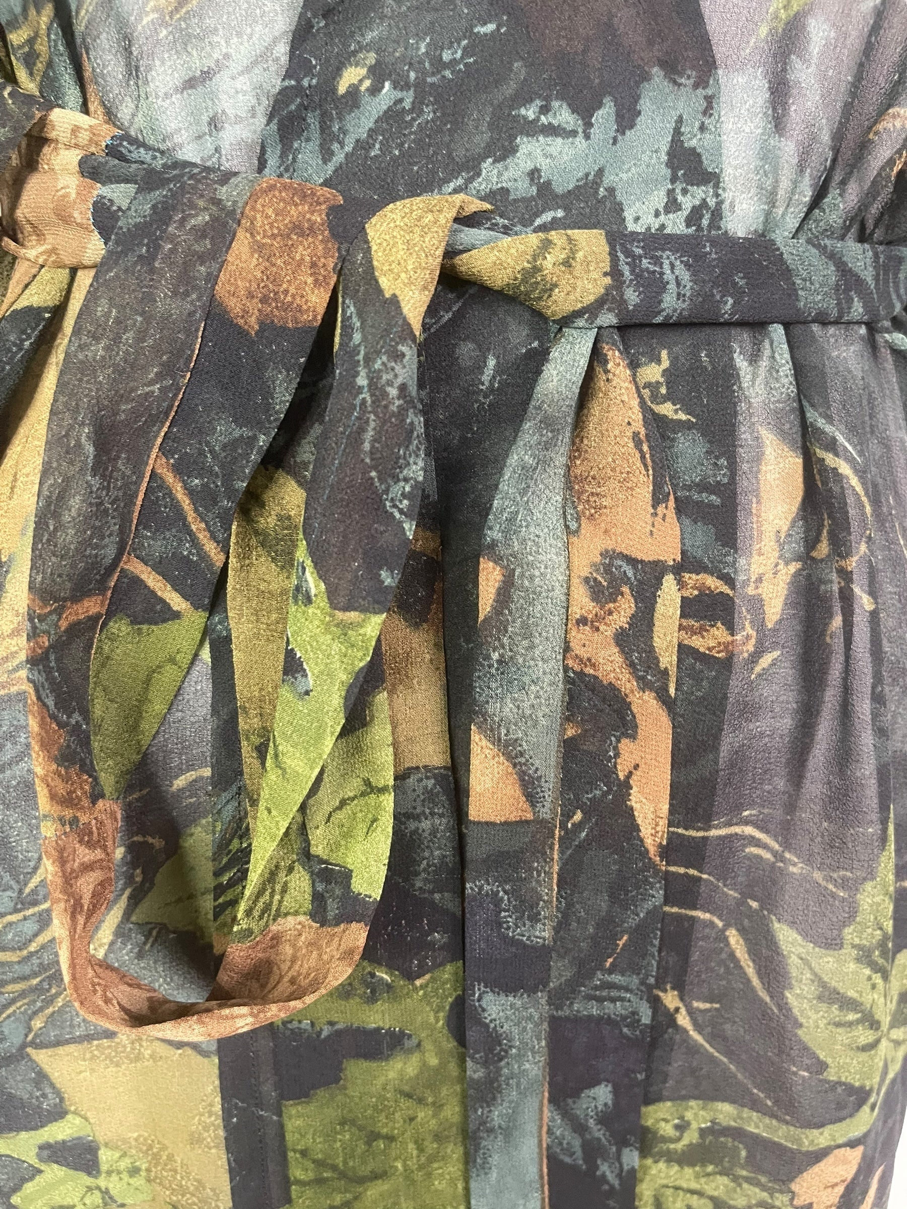 PRG8340 Sheer Avatar Pure Silk Kimono-Sleeved Jacket with Belt