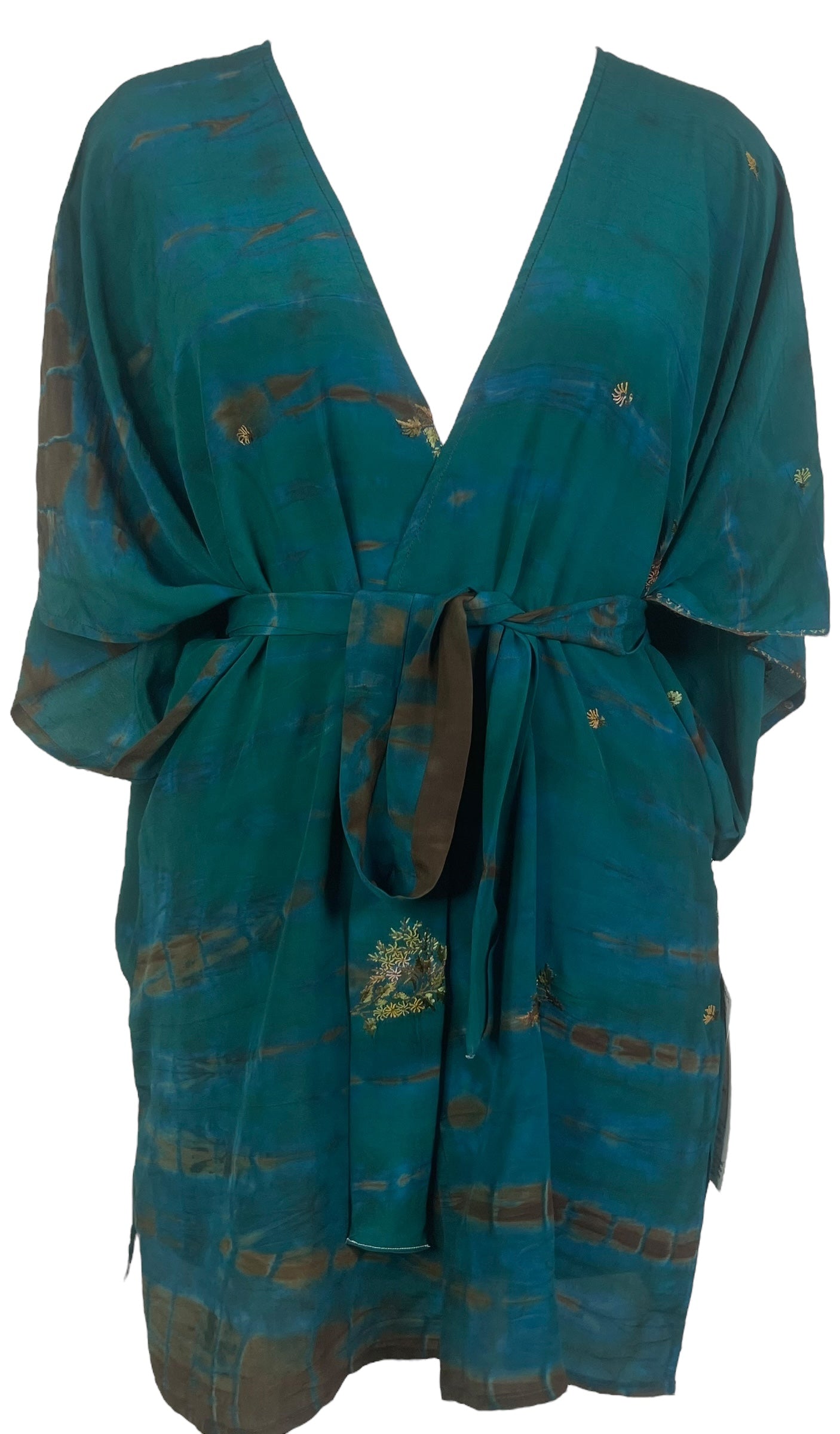 PRC8331 Avatar Pure Silk Kimono-Sleeved Jacket with Belt