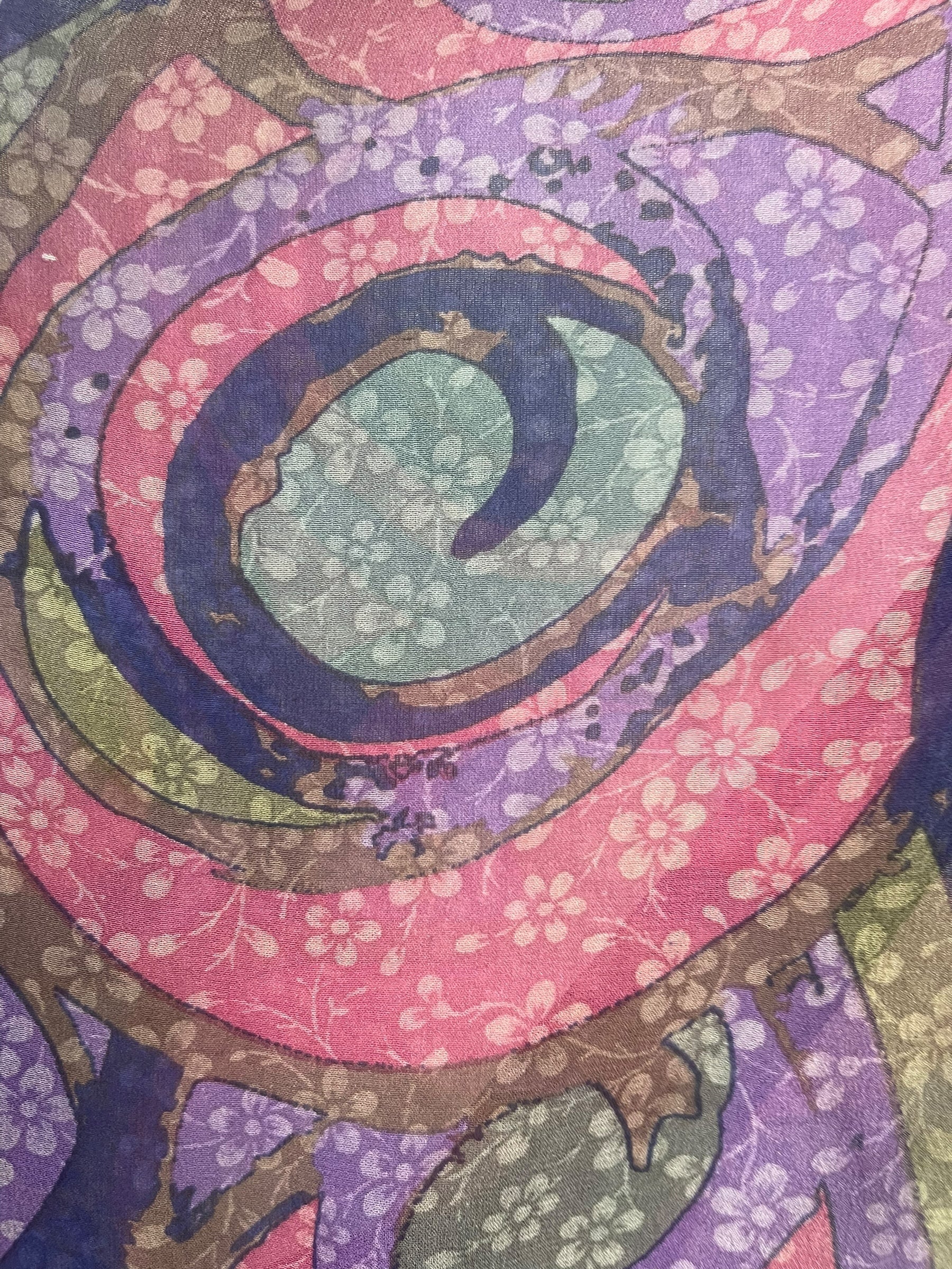 PRG8334 Sheer Avatar Pure Silk Kimono-Sleeved Jacket with Belt