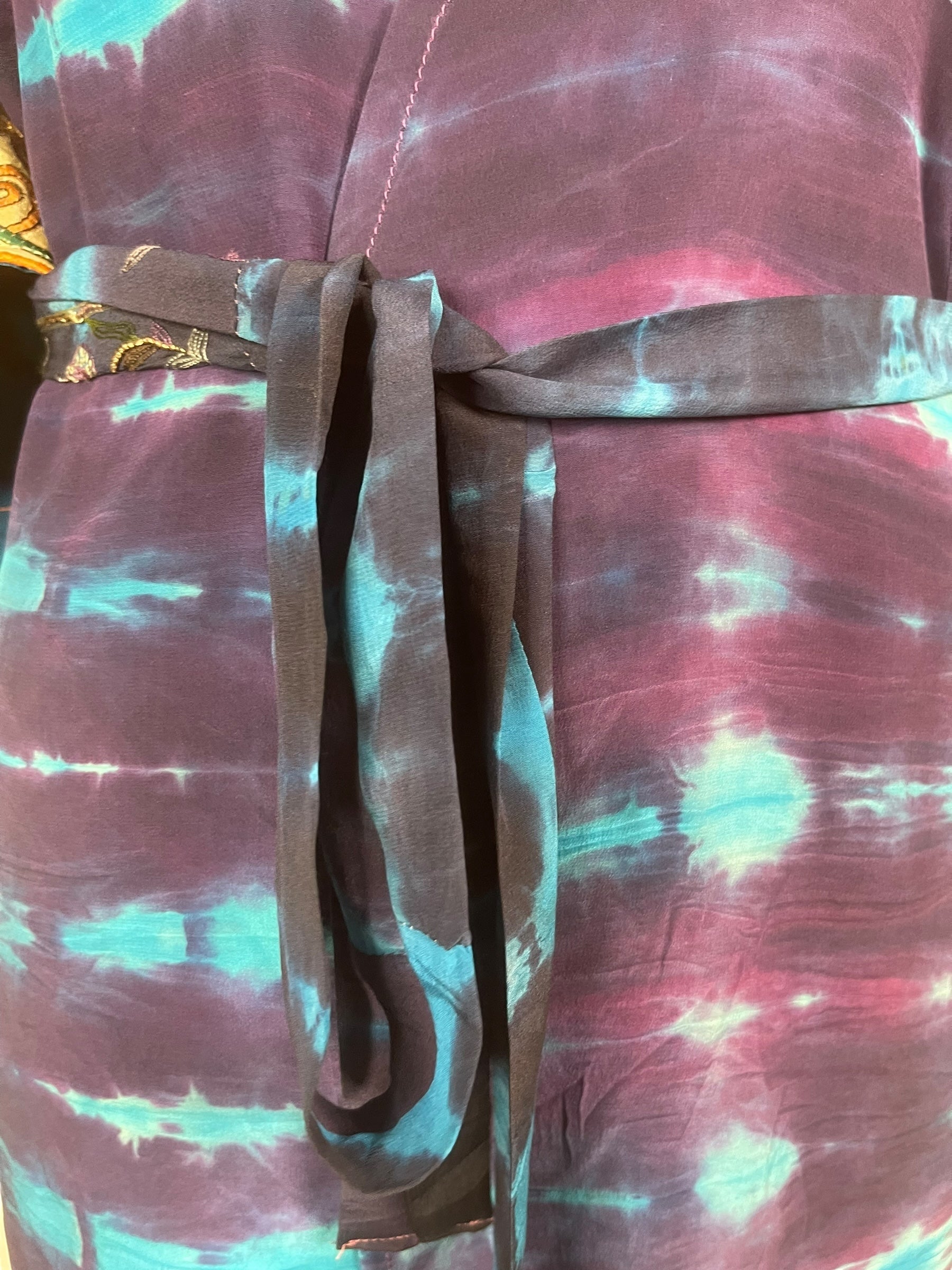 PRC8327 Avatar Pure Silk Kimono-Sleeved Jacket with Belt