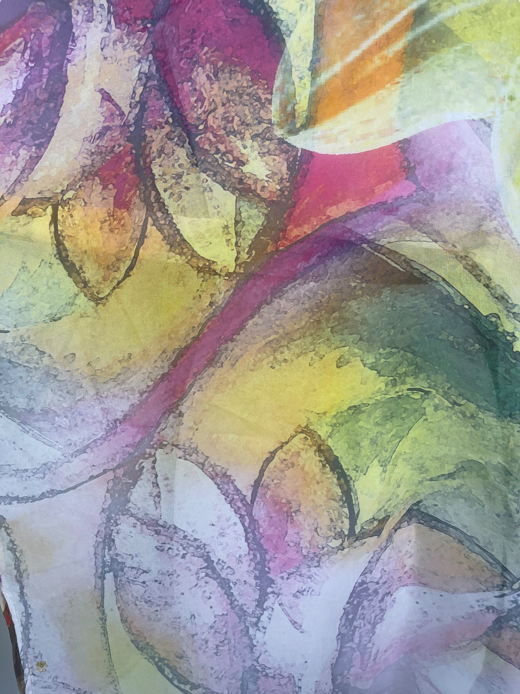 PRG8344 Sheer Avatar Pure Silk Kimono-Sleeved Jacket with Belt