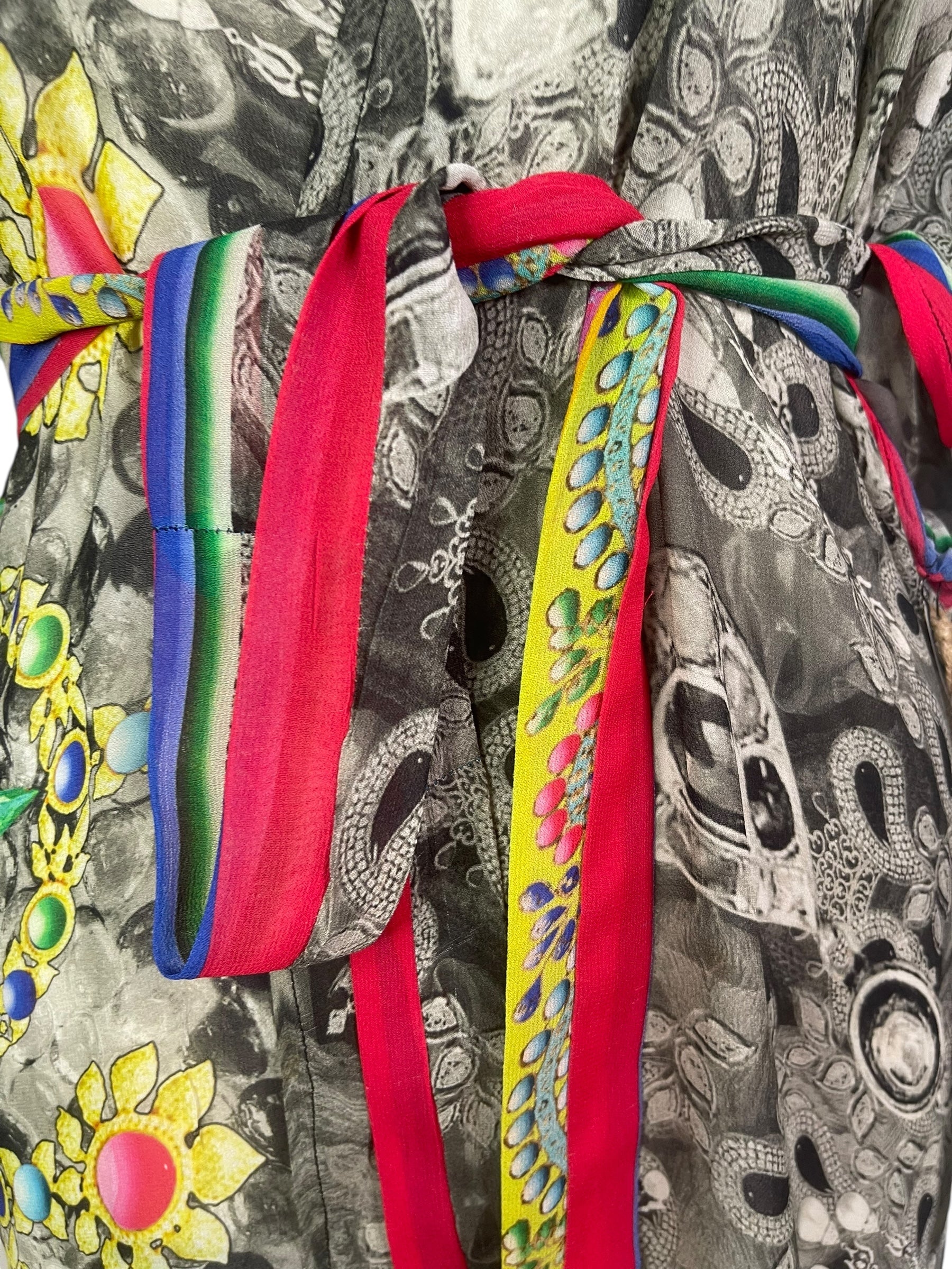 PRG8345 Sheer Wabi Sabi Pure Silk Kimono-Sleeved Jacket with Belt