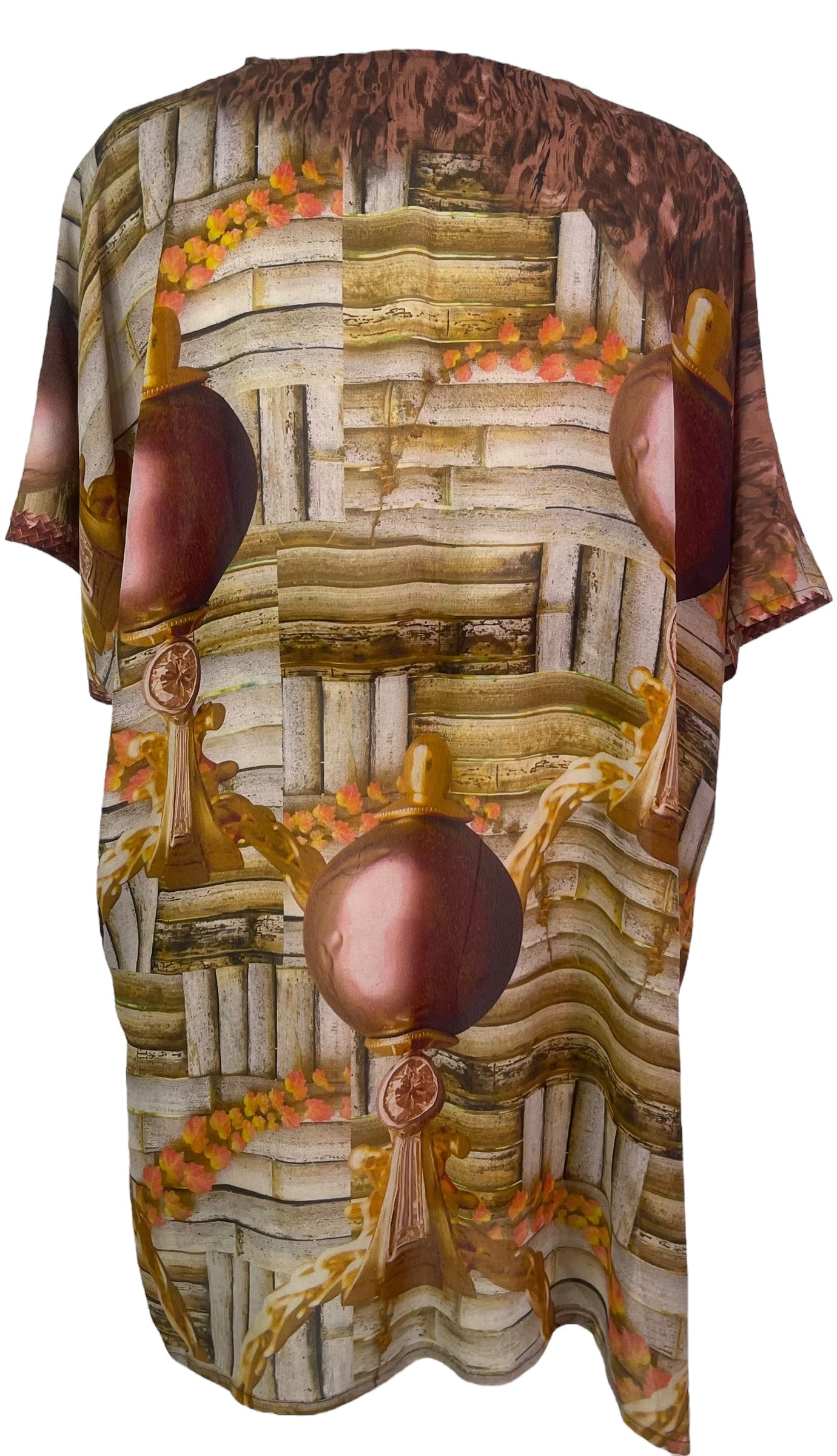 PRG8339B Sheer Wabi Sabi Pure Silk Kimono-Sleeved Jacket with Belt