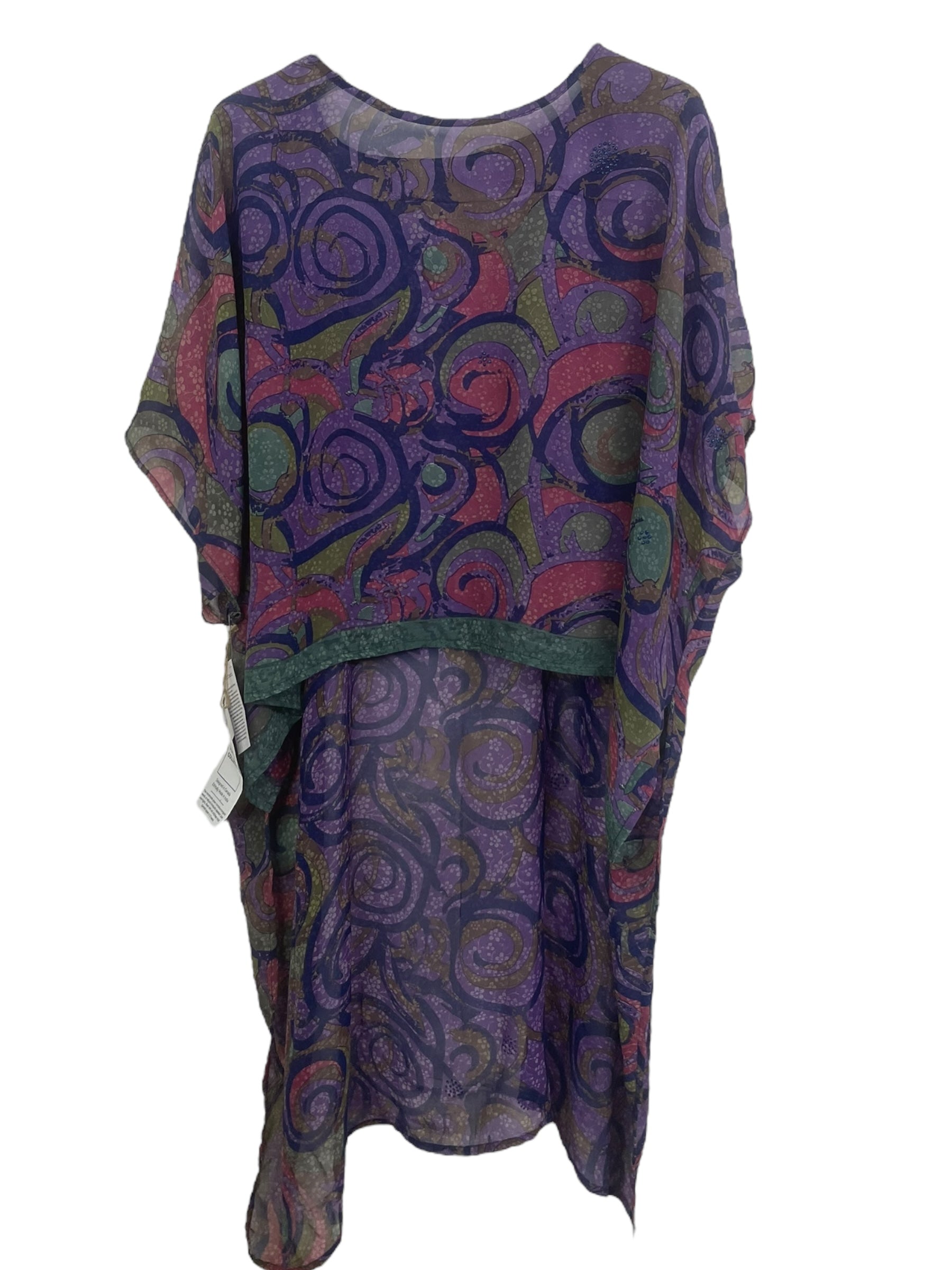 PREVIEW PRG8334 Sheer Avatar Pure Silk Hi Lo Top by DECEMBER2025 – Handmade ethical Hi Lo Top from sariKNOTsari using upcycled silk. Designed in Canada for travel and slow fashion, loved from Toronto to LA to Sydney.