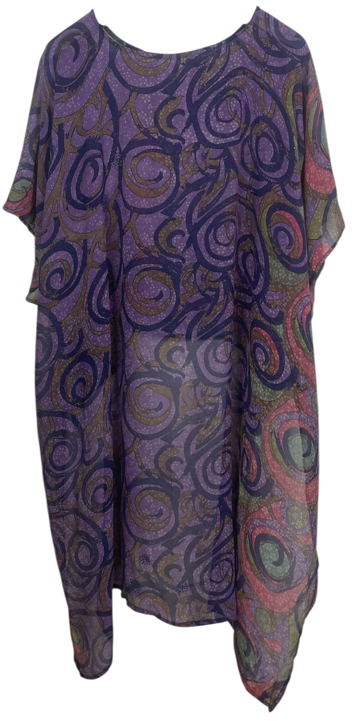 PREVIEW PRG8334 Sheer Avatar Pure Silk Hi Lo Top by DECEMBER2025 – Handmade ethical Hi Lo Top from sariKNOTsari using upcycled silk. Designed in Canada for travel and slow fashion, loved from Toronto to LA to Sydney.