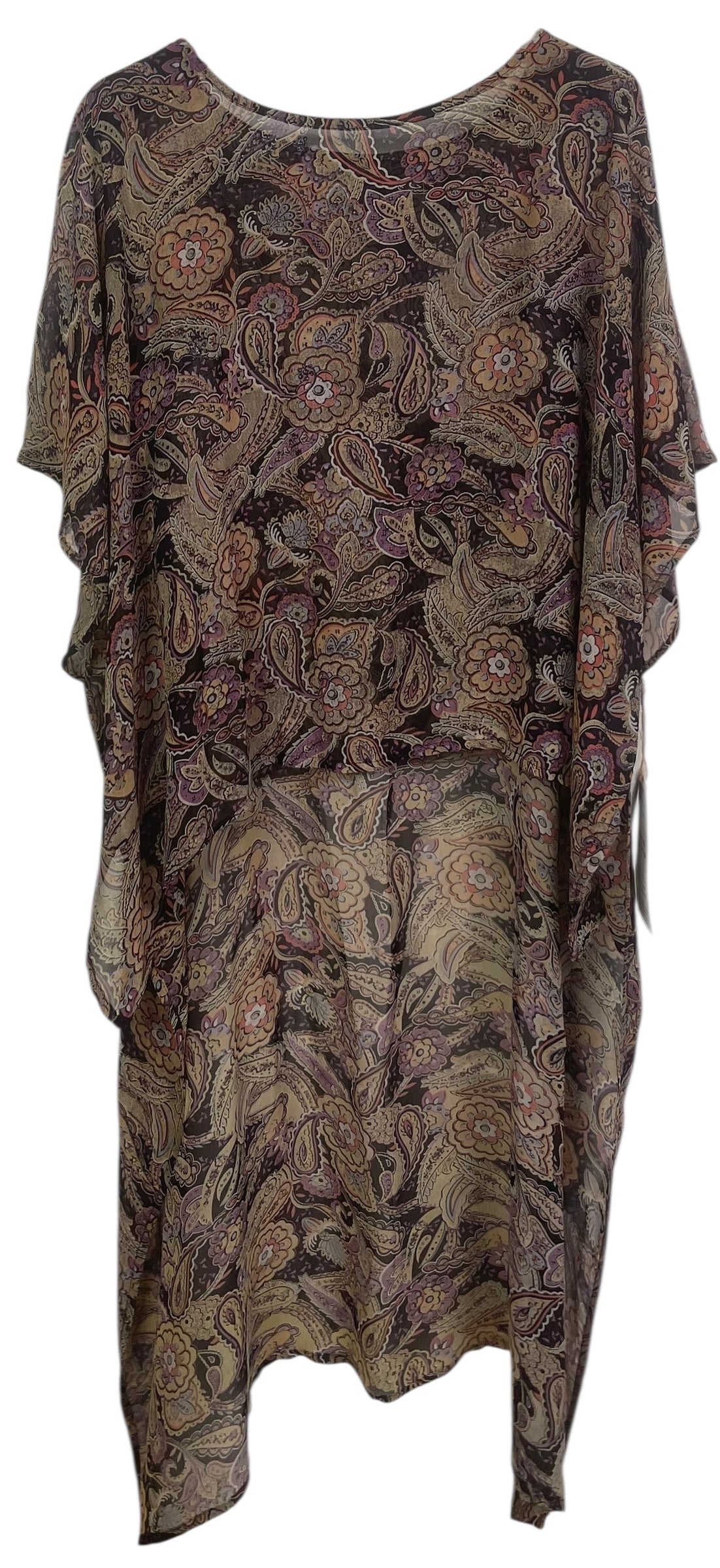 PREVIEW PRG8336 Sheer Avatar Pure Silk Hi Lo Top by DECEMBER2025 – Handmade ethical Hi Lo Top from sariKNOTsari using upcycled silk. Designed in Canada for travel and slow fashion, loved from Toronto to LA to Sydney.