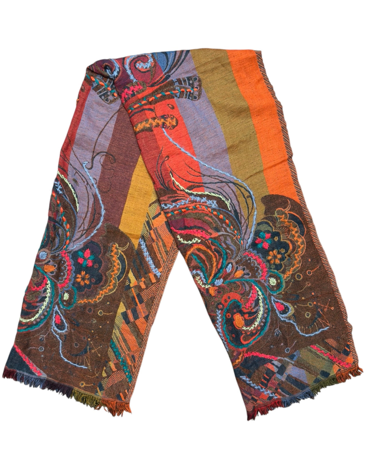 Effervescence Embroidered Pure Wool Shawl