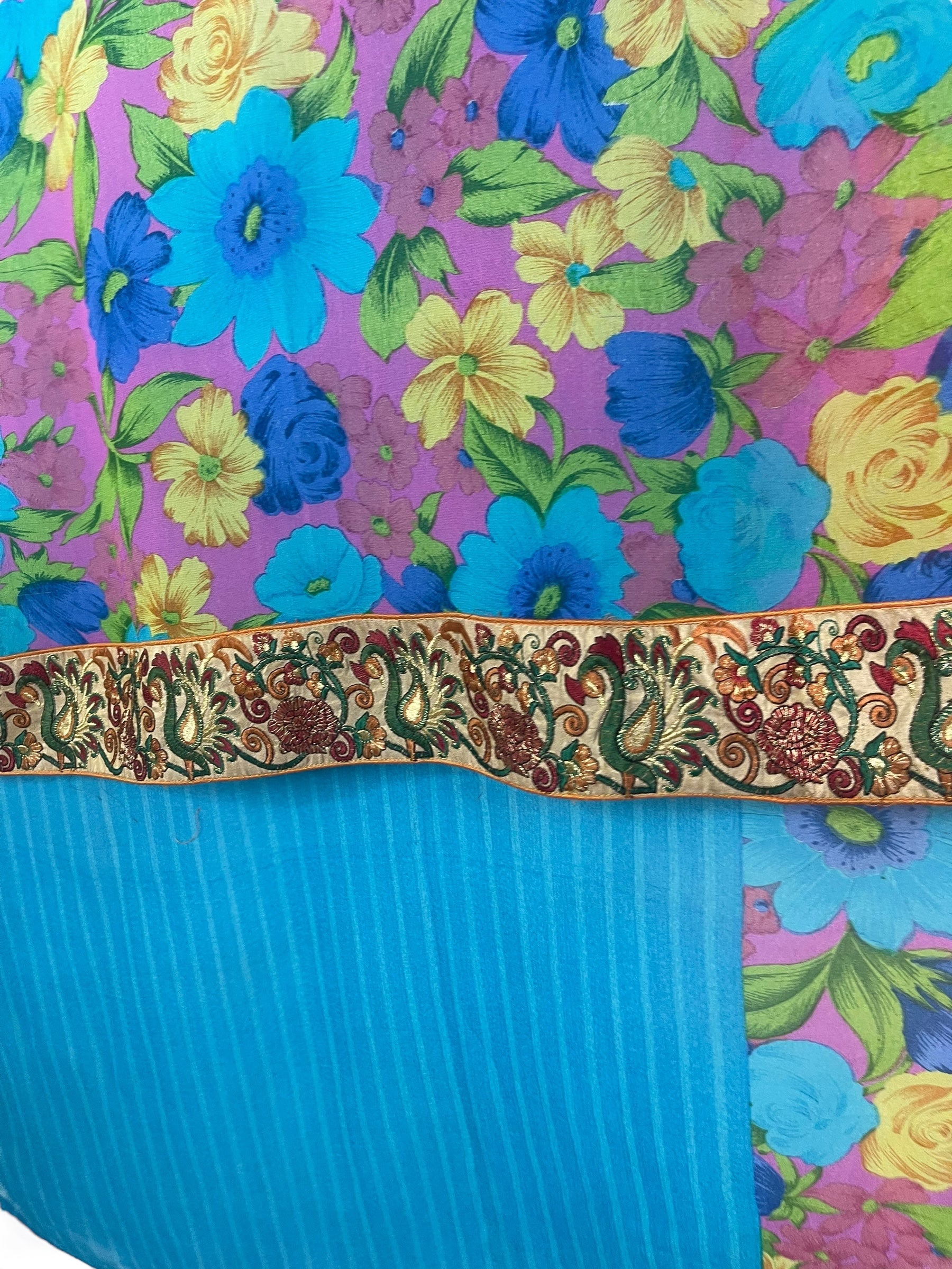 PREVIEW PRG8337 Sheer Avatar Pure Silk Hi Lo Top by DECEMBER2025 – Handmade ethical Hi Lo Top from sariKNOTsari using upcycled silk. Designed in Canada for travel and slow fashion, loved from Toronto to LA to Sydney.