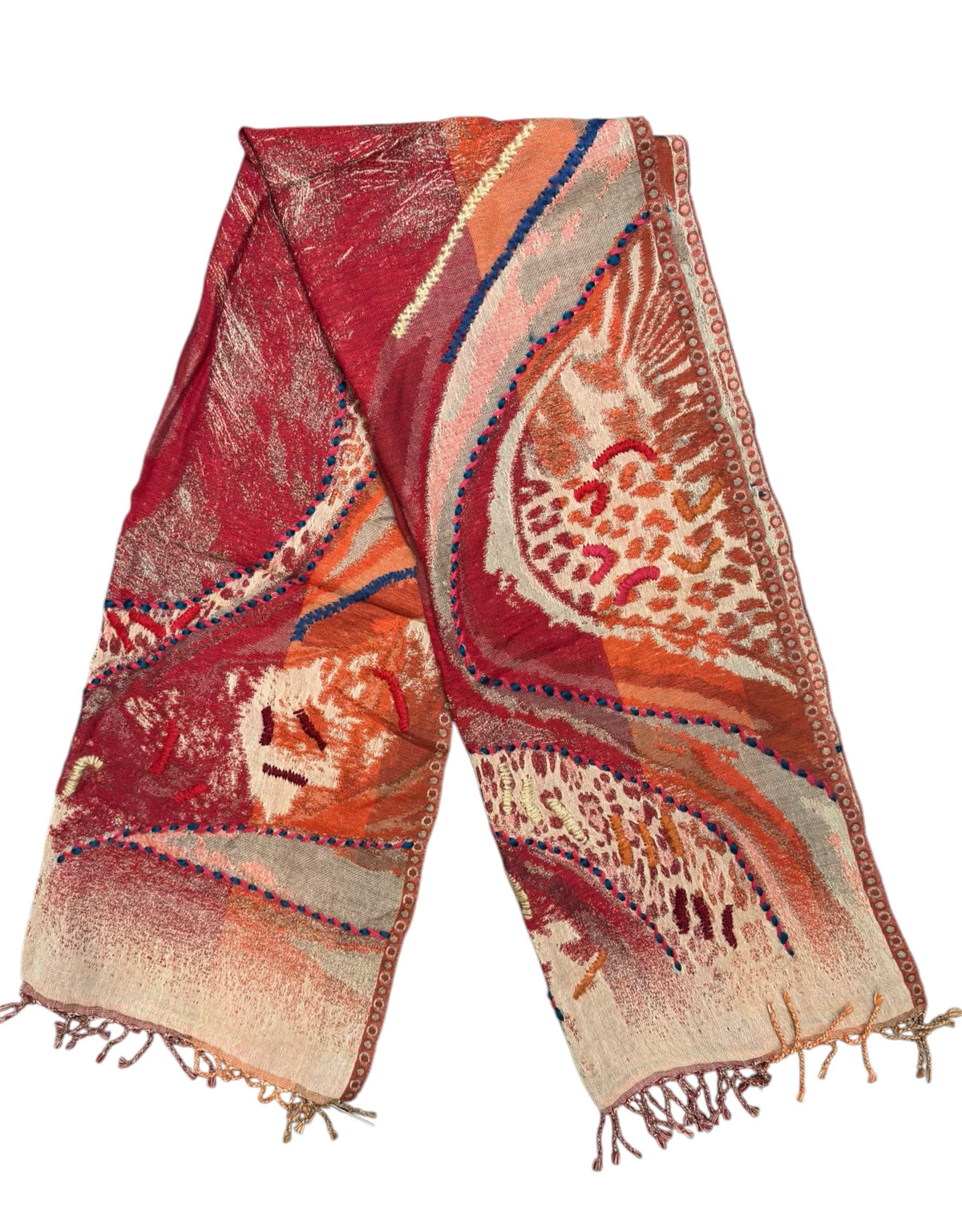 Serendipitous Embroidered Pure Wool Shawl