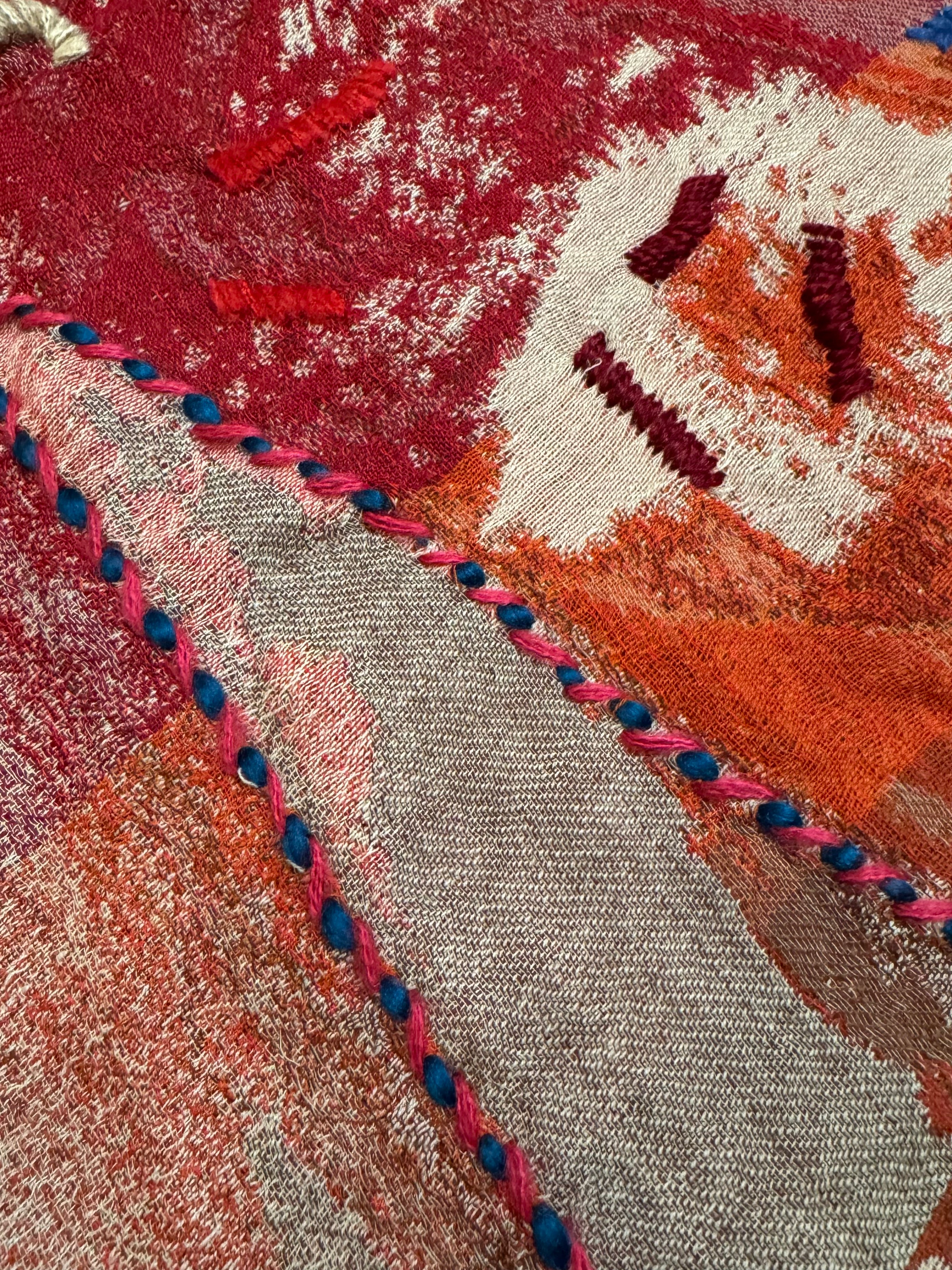 Serendipitous Embroidered Pure Wool Shawl