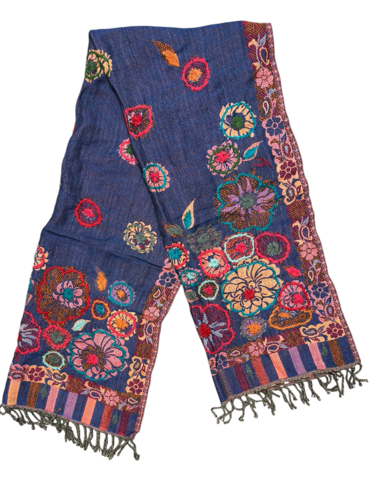 Wanderlust Embroidered Pure Wool Shawl