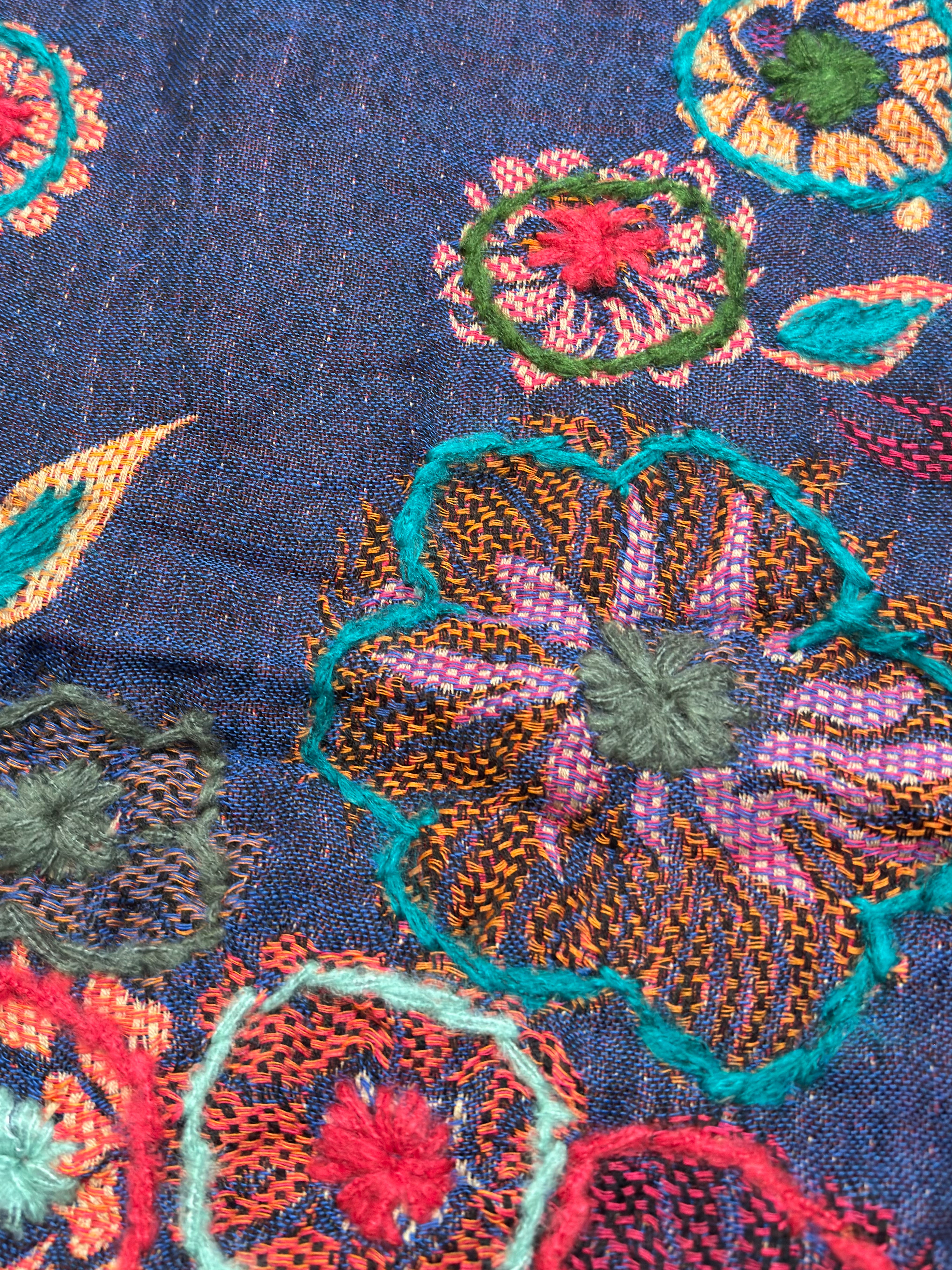 Wanderlust Embroidered Pure Wool Shawl