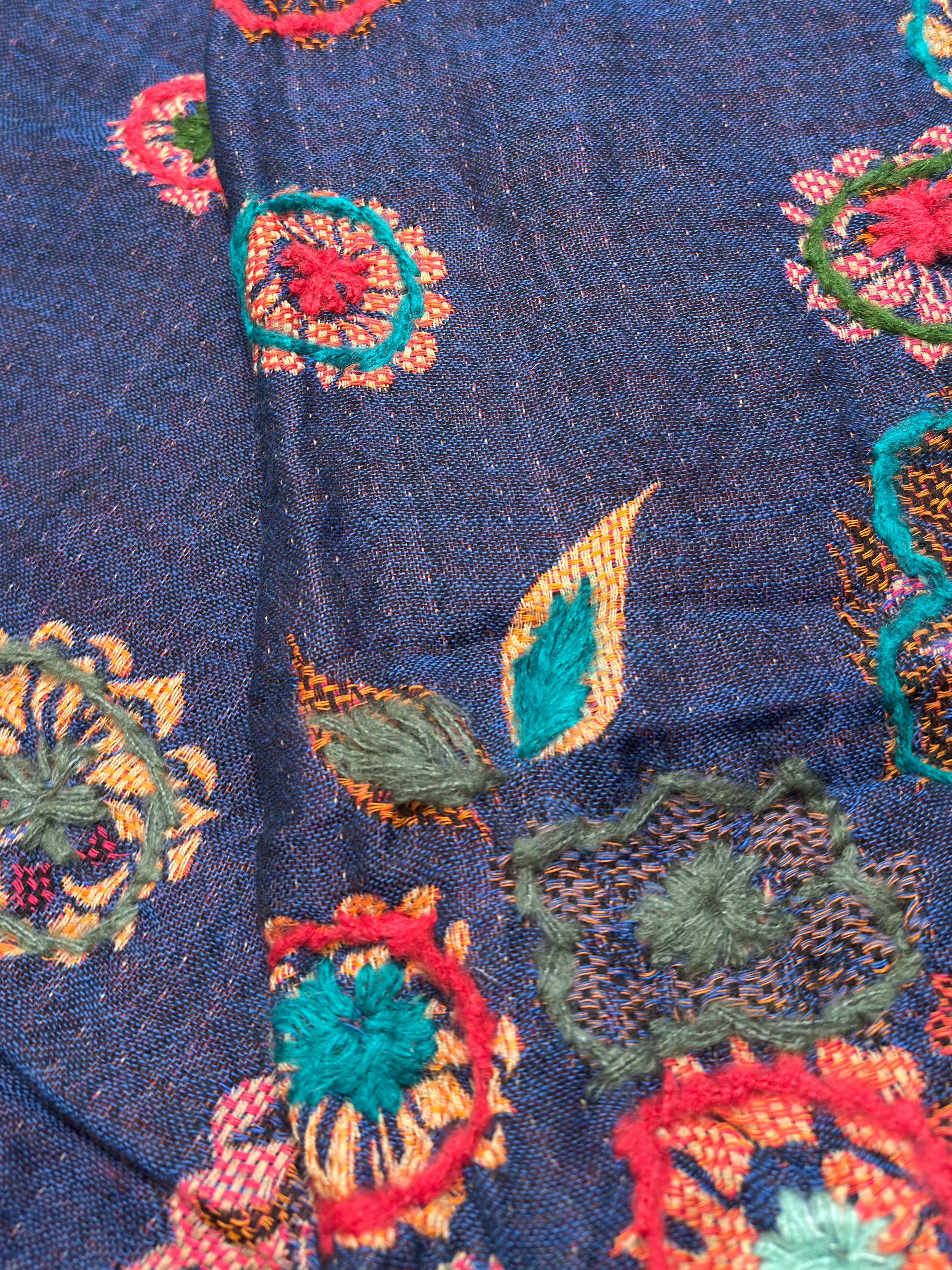 Wanderlust Embroidered Pure Wool Shawl