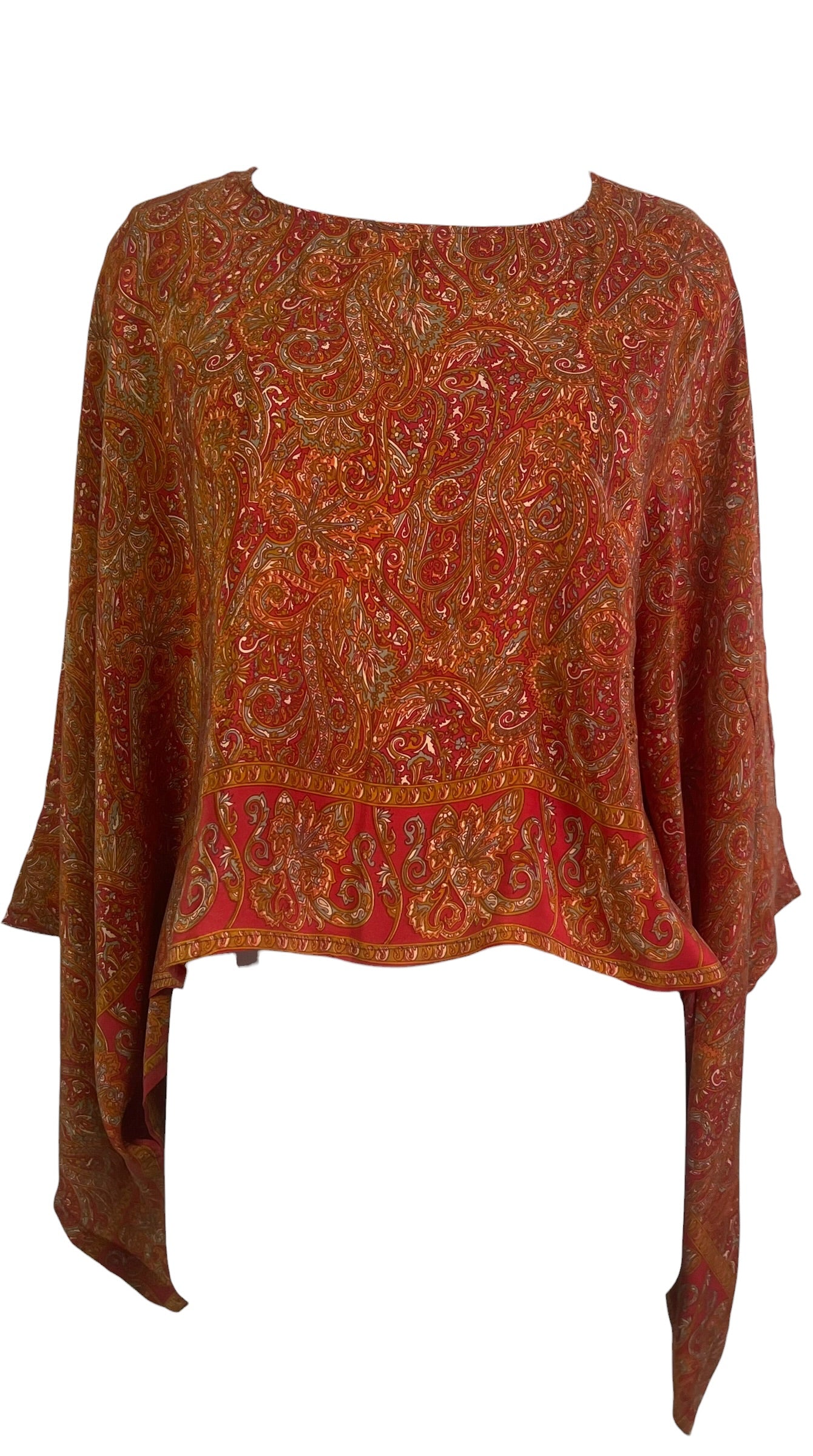 PRC9094  Avatar Pure Silk Kimono-Sleeved Top
