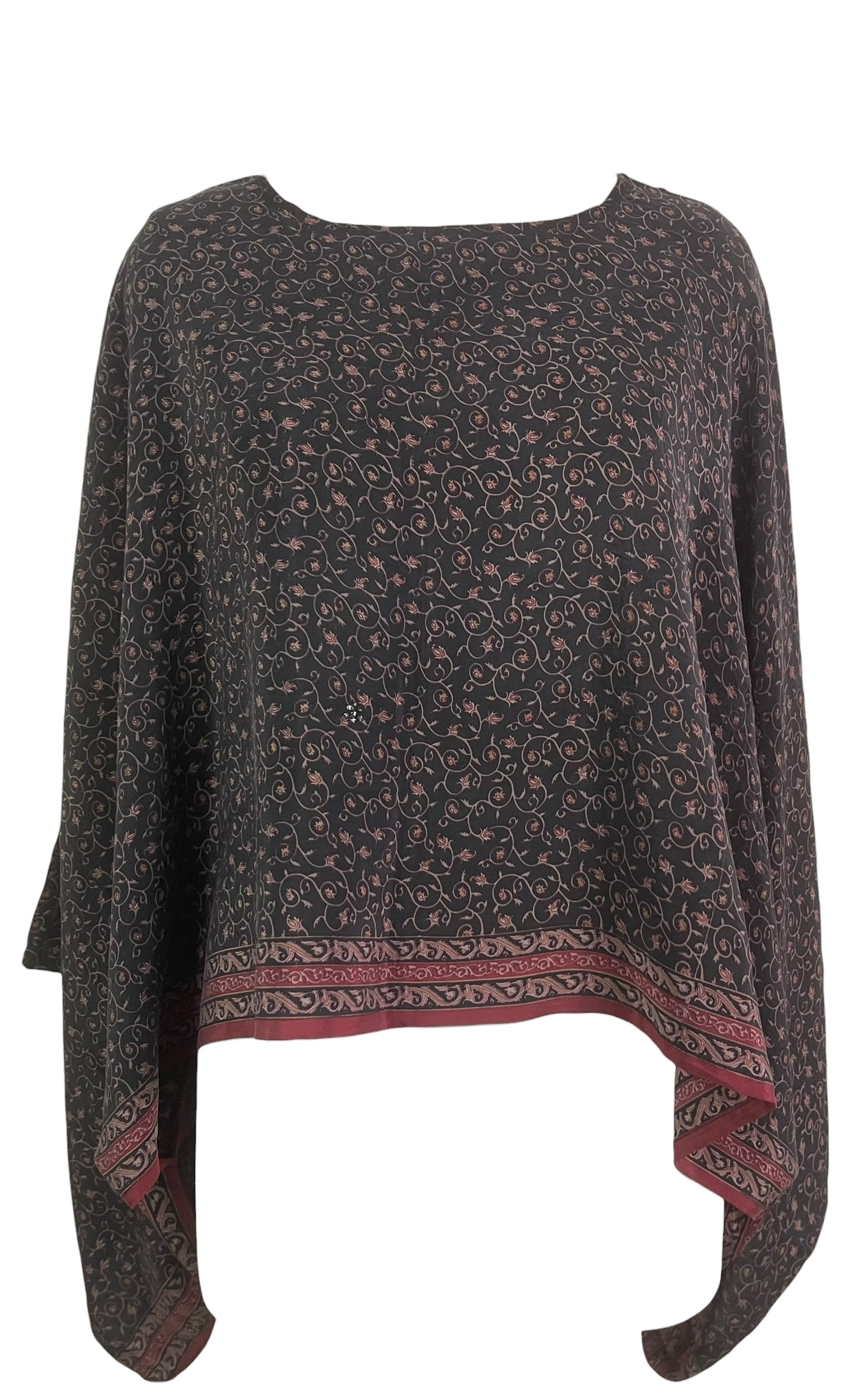 PRC9091  Avatar Pure Silk Kimono-Sleeved Top
