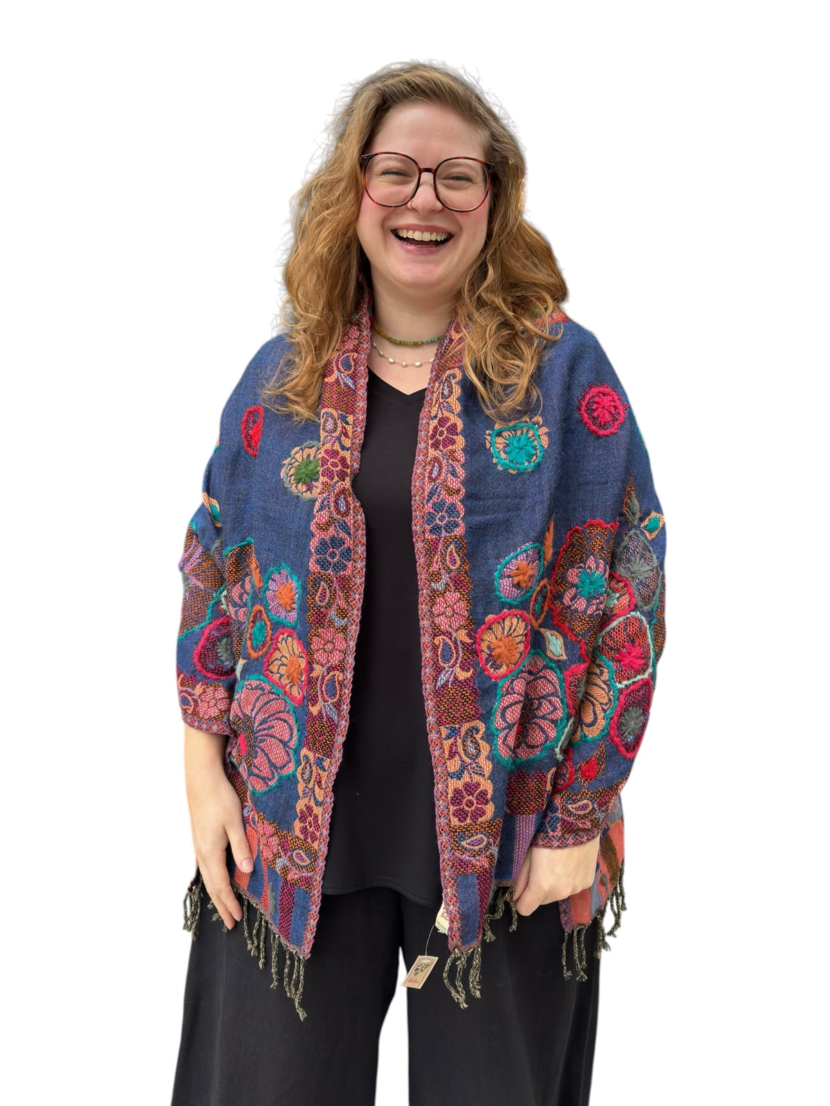 Wanderlust Embroidered Pure Wool Shawl