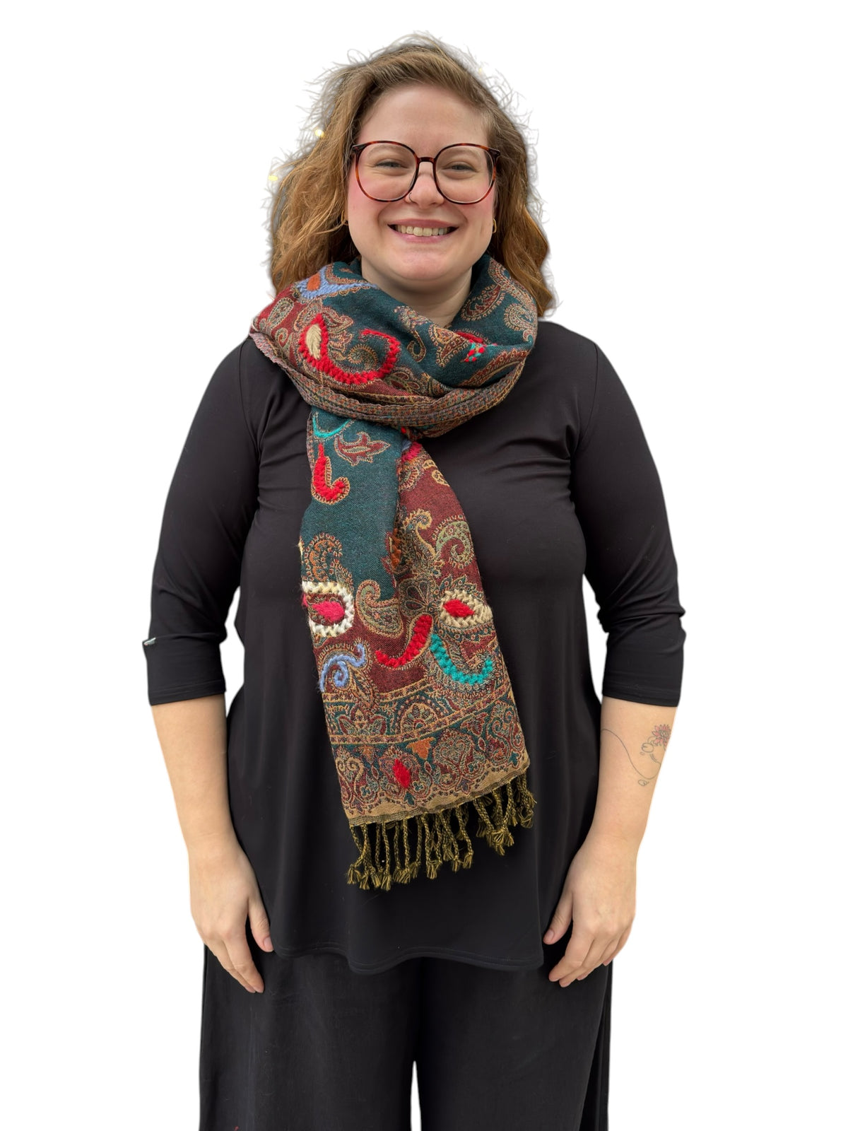 Celestial Embroidered Pure Wool Shawl