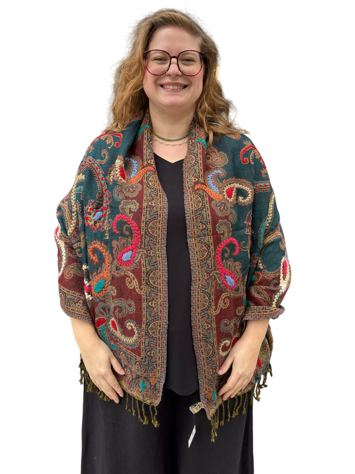 Celestial Embroidered Pure Wool Shawl