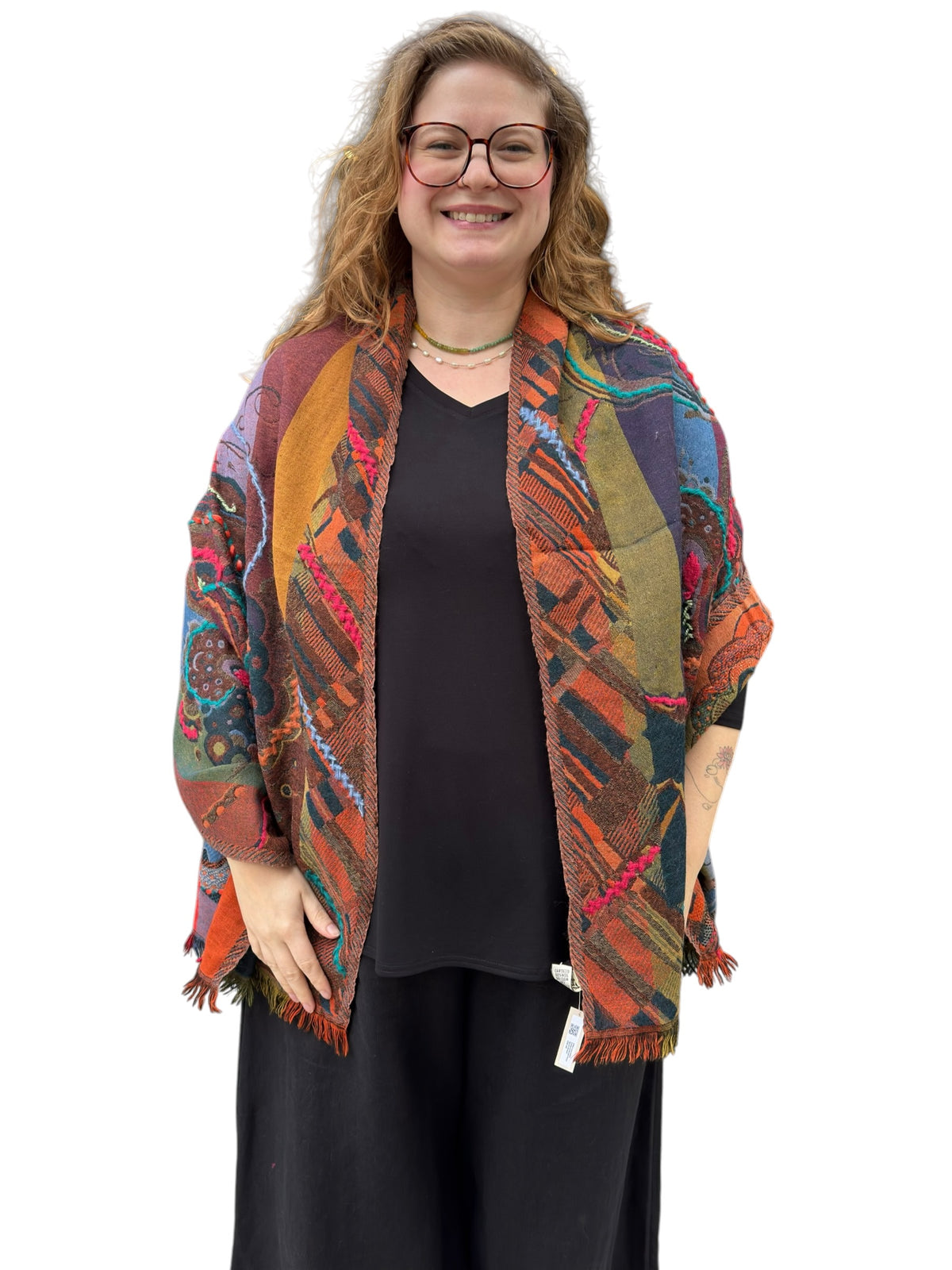 Effervescence Embroidered Pure Wool Shawl