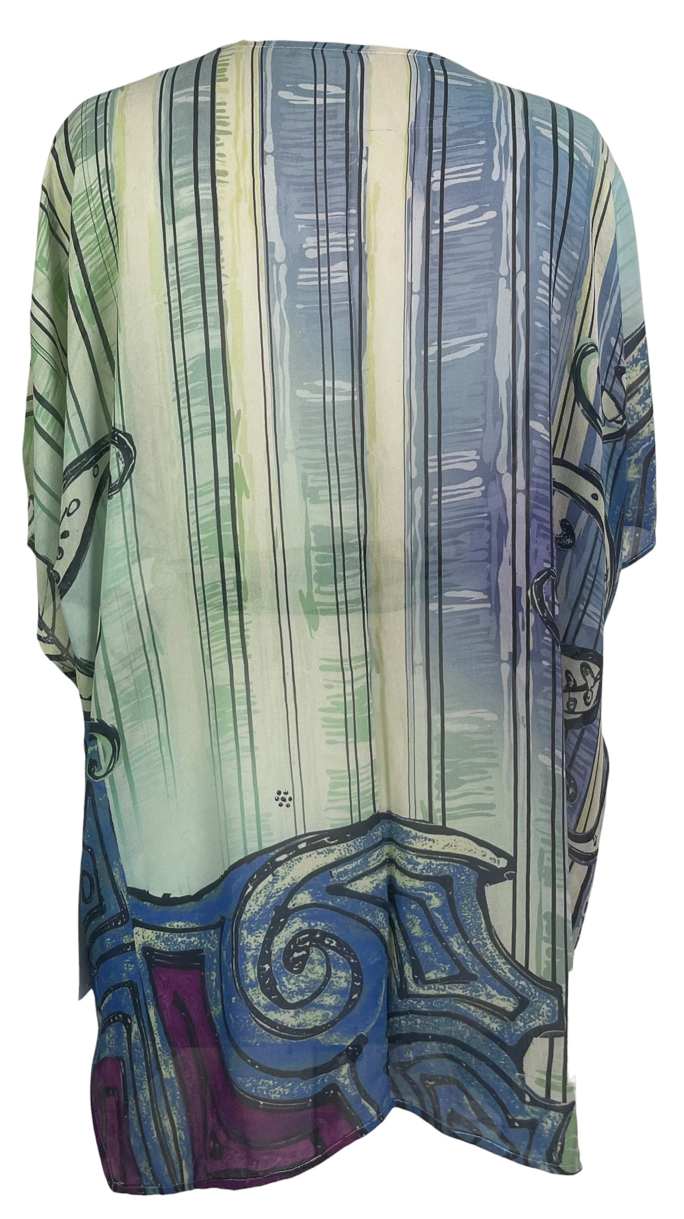 Releases Sunday at 8pm EST PRG9110 Sheer Wabi Sabi Pure Silk Kimono-Sleeved Jacket with Belt