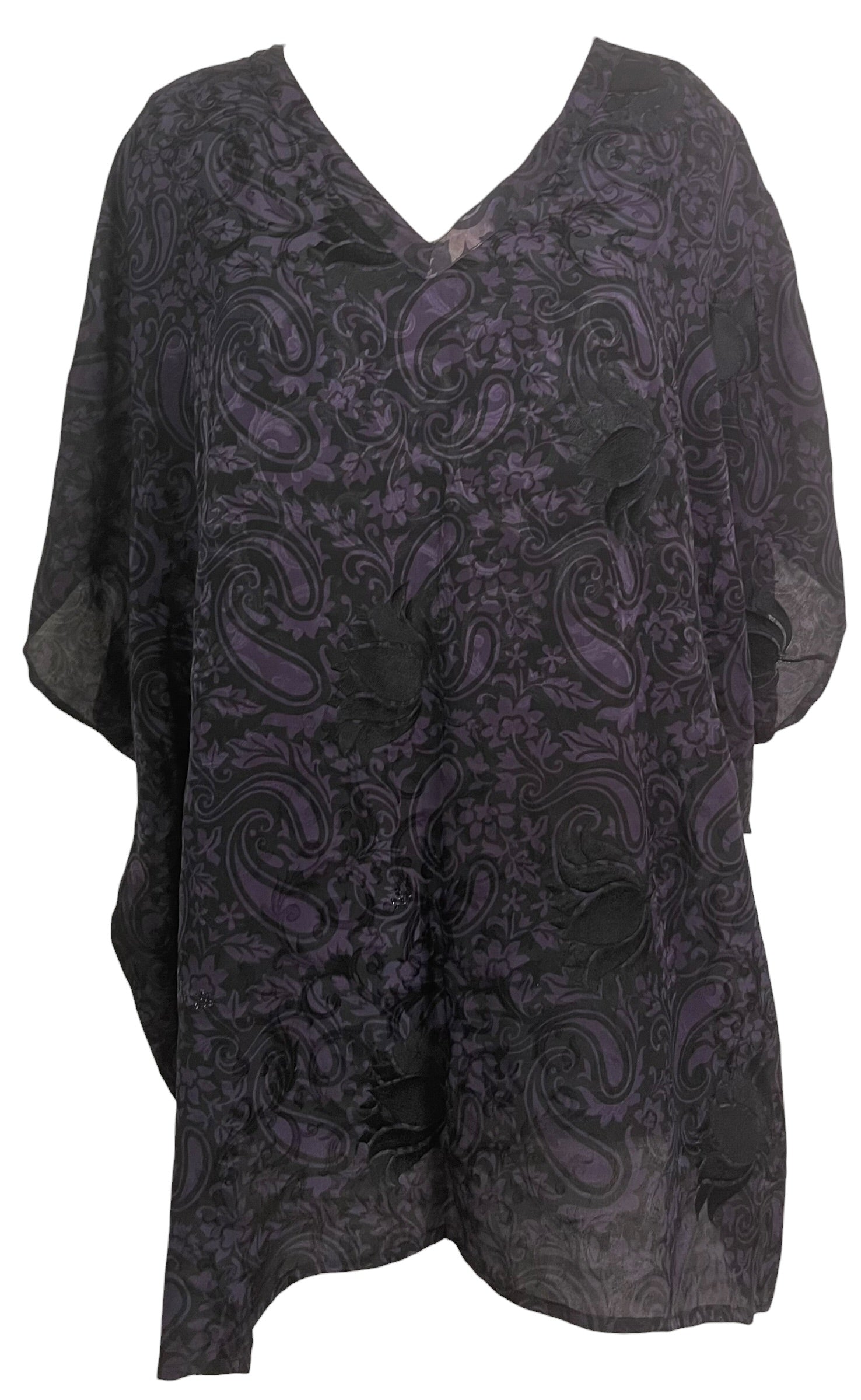 PRC8903 Avatar Pure Silk Short Kaftan Tunic with Slits