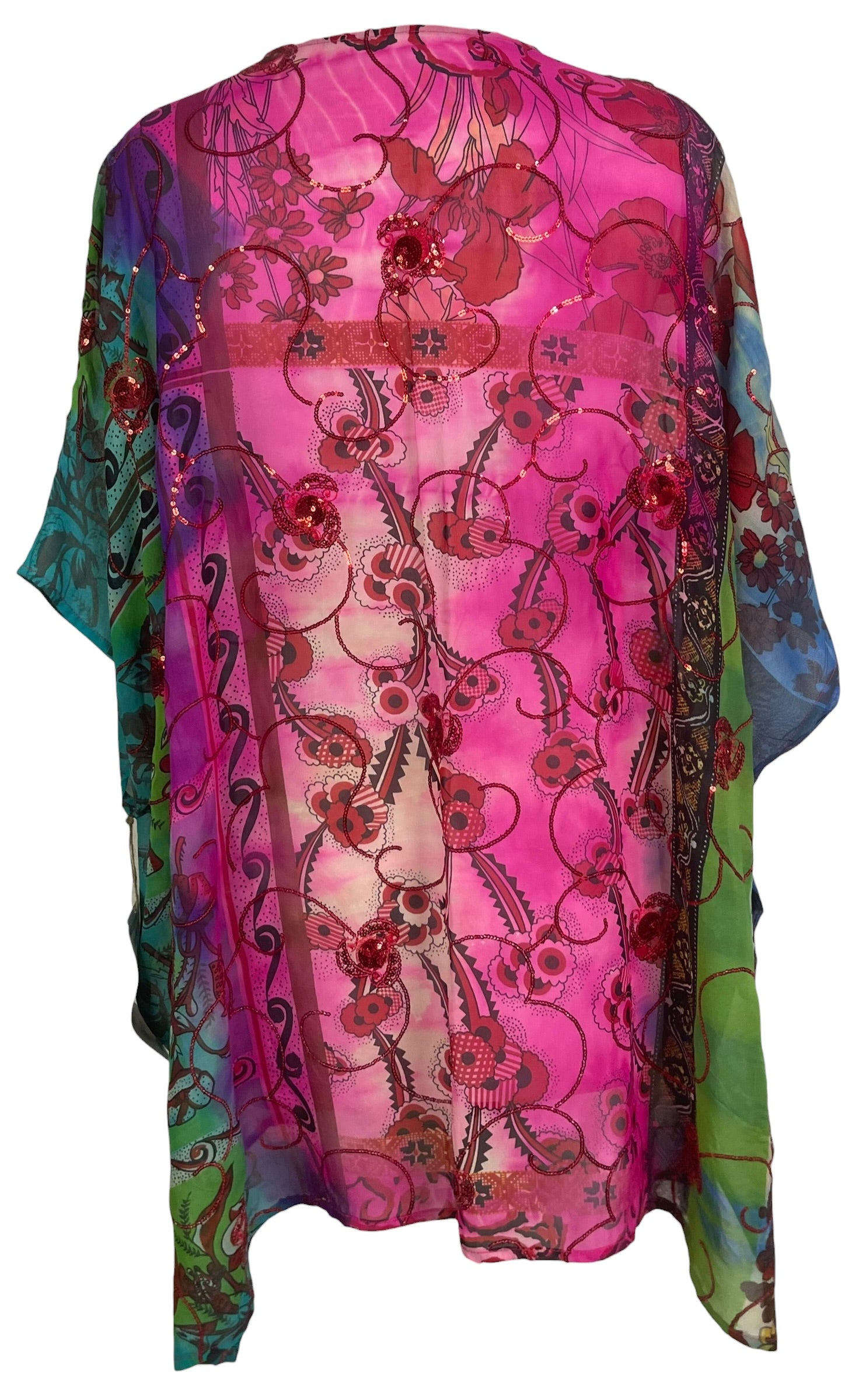 Releases Sunday at 8pm EST PRG6809 Sheer Avatar Pure Silk Short Kaftan Tunic with Slits
