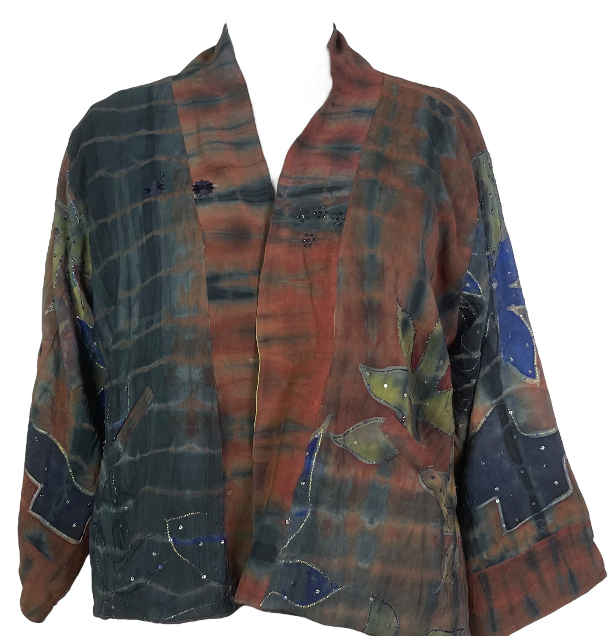 PREVIEW PRC8357 Avatar Reversible Pure Silk Jiva Jacket with Slits by DECEMBER2025 – Handmade ethical Jiva Jacket from sariKNOTsari using upcycled silk. Designed in Canada for travel and slow fashion, loved from Toronto to LA to Sydney.