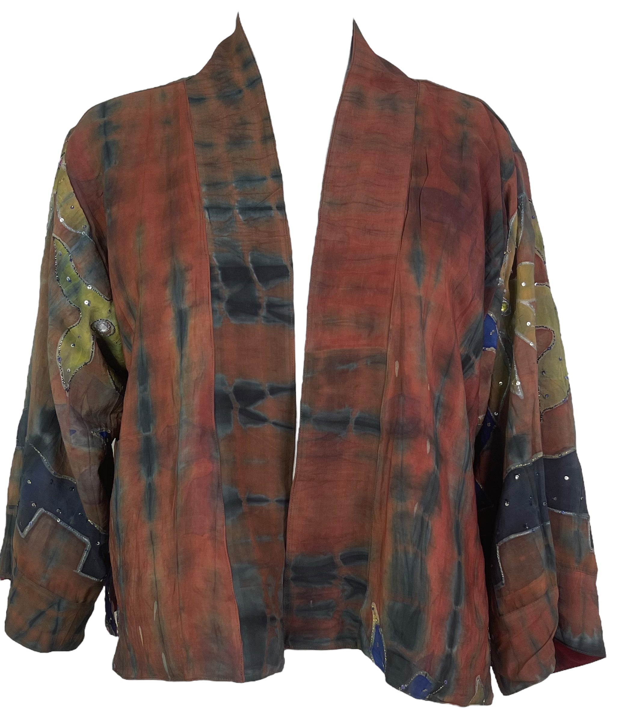 PREVIEW PRC8370 Avatar Reversible Pure Silk Jiva Jacket with Slits by DECEMBER2025 – Handmade ethical Jiva Jacket from sariKNOTsari using upcycled silk. Designed in Canada for travel and slow fashion, loved from Toronto to LA to Sydney.