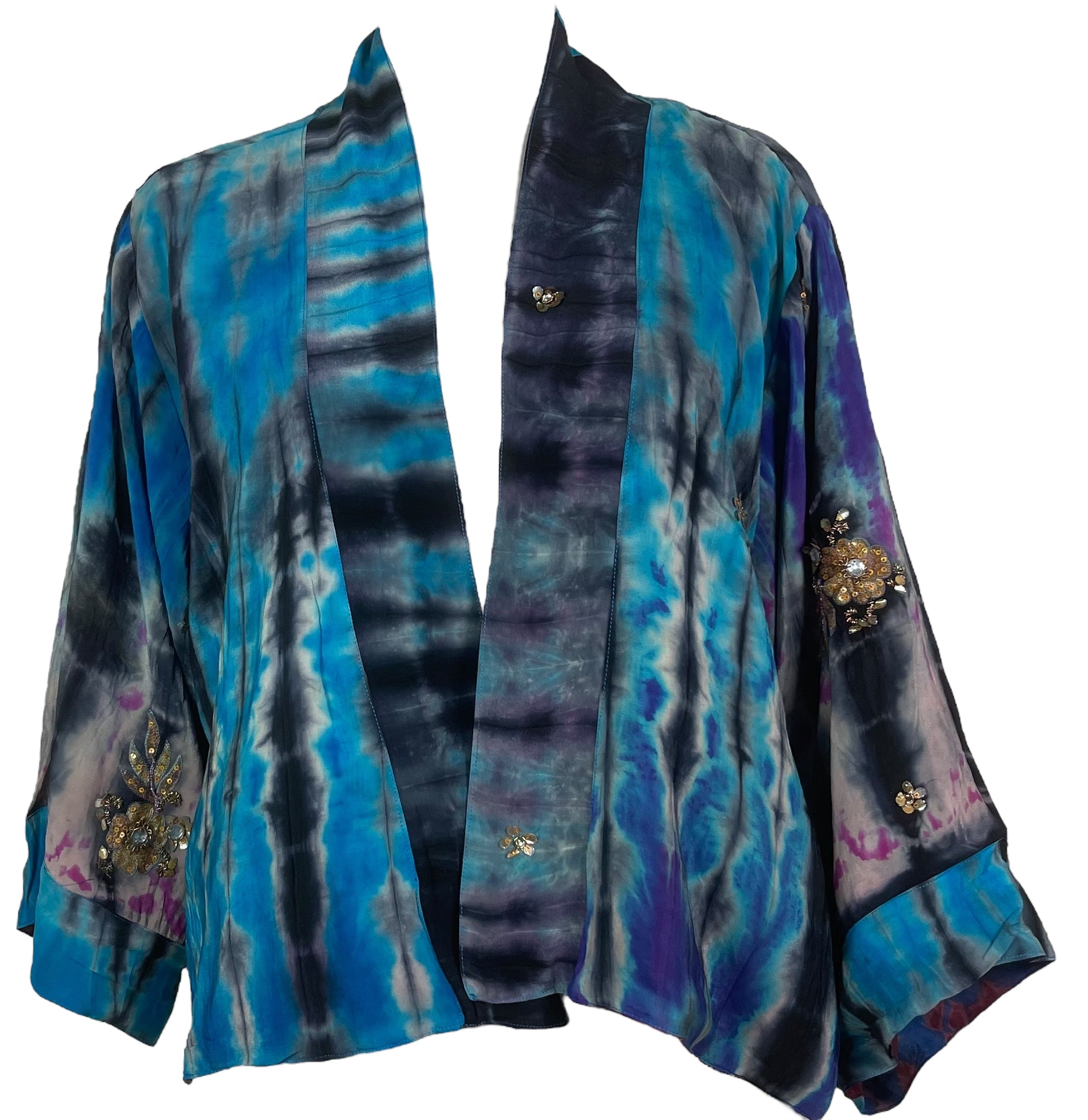 PREVIEW PRC8382 Avatar Reversible Pure Silk Jiva Jacket with Slits by DECEMBER2025 – Handmade ethical Jiva Jacket from sariKNOTsari using upcycled silk. Designed in Canada for travel and slow fashion, loved from Toronto to LA to Sydney.