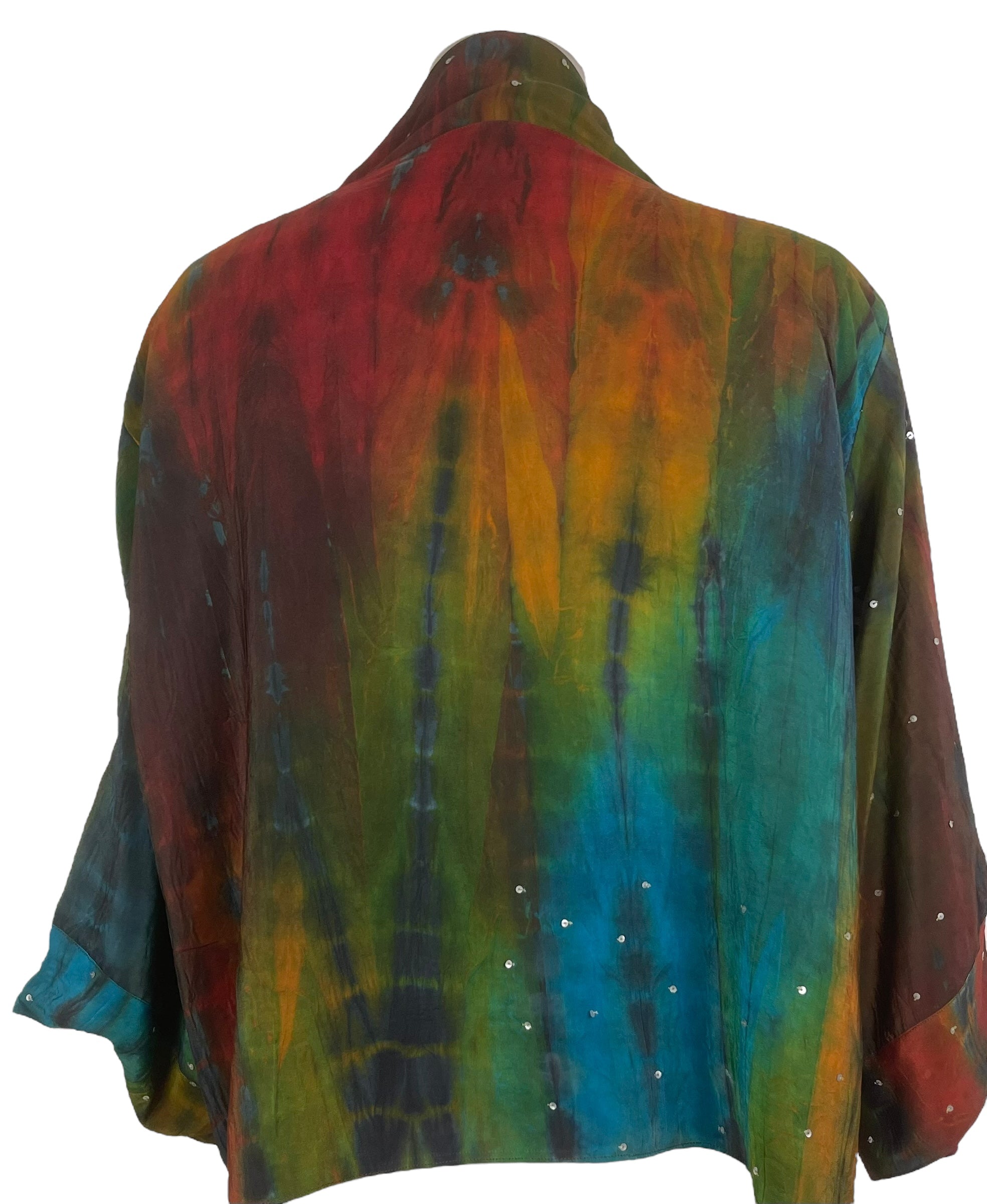 PREVIEW PRC8377 Avatar Reversible Pure Silk Jiva Jacket with Slits by DECEMBER2025 – Handmade ethical Jiva Jacket from sariKNOTsari using upcycled silk. Designed in Canada for travel and slow fashion, loved from Toronto to LA to Sydney.