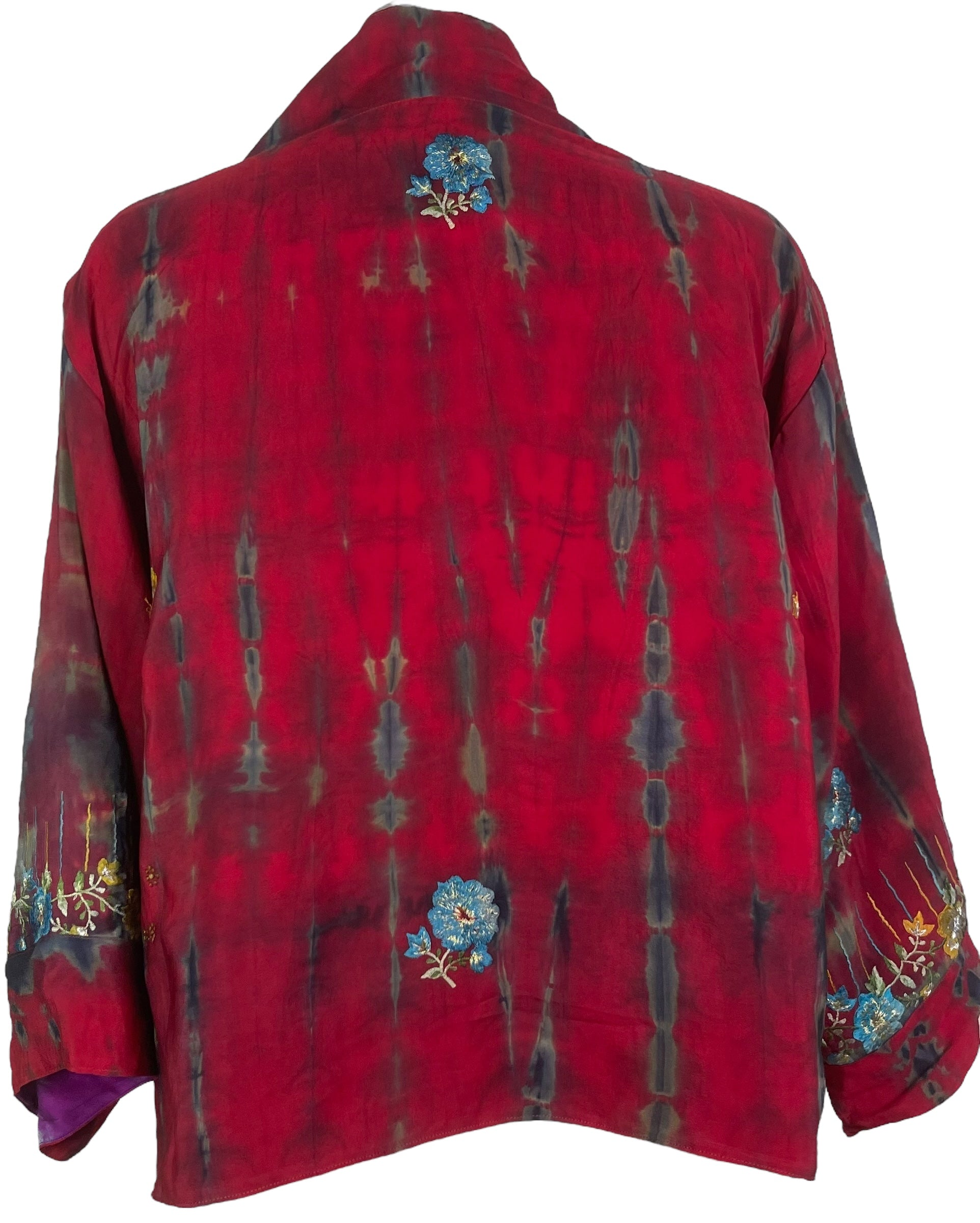 PREVIEW PRC8378 Avatar Reversible Pure Silk Jiva Jacket with Slits by DECEMBER2025 – Handmade ethical Jiva Jacket from sariKNOTsari using upcycled silk. Designed in Canada for travel and slow fashion, loved from Toronto to LA to Sydney.