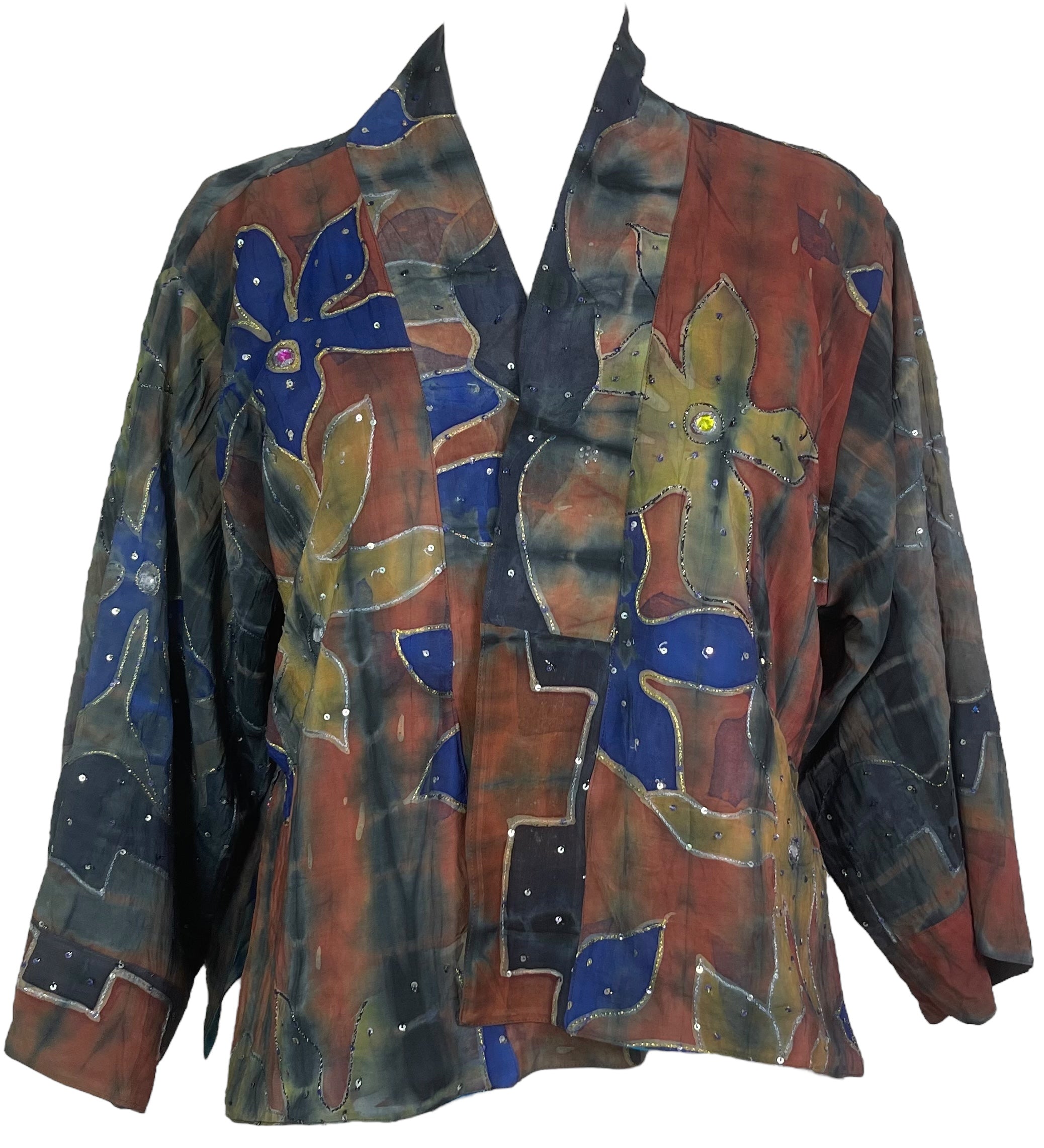 PREVIEW PRC8373 Avatar Reversible Pure Silk Jiva Jacket with Slits by DECEMBER2025 – Handmade ethical Jiva Jacket from sariKNOTsari using upcycled silk. Designed in Canada for travel and slow fashion, loved from Toronto to LA to Sydney.