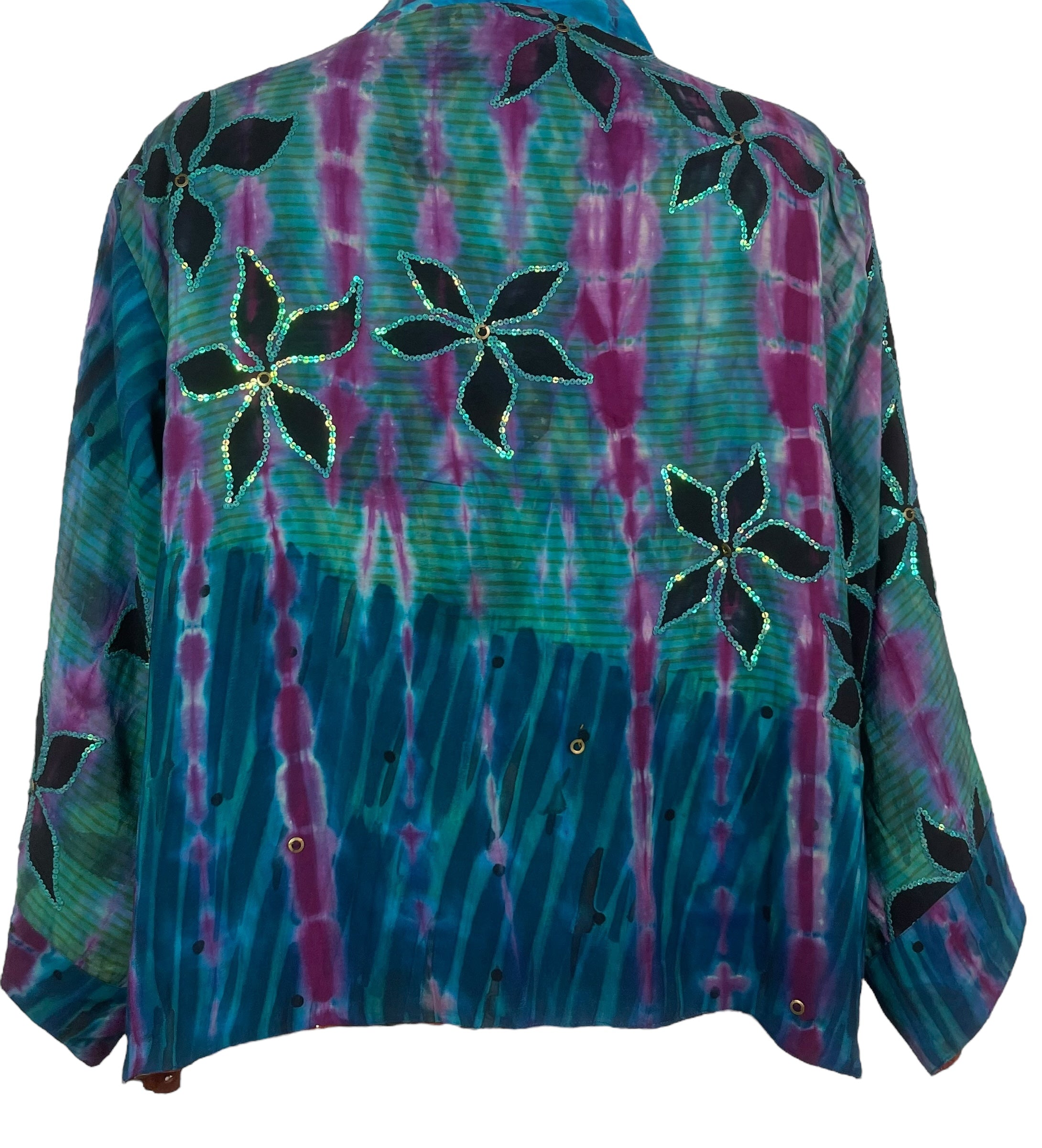 PREVIEW PRC8384 Avatar Reversible Pure Silk Jiva Jacket with Slits by DECEMBER2025 – Handmade ethical Jiva Jacket from sariKNOTsari using upcycled silk. Designed in Canada for travel and slow fashion, loved from Toronto to LA to Sydney.