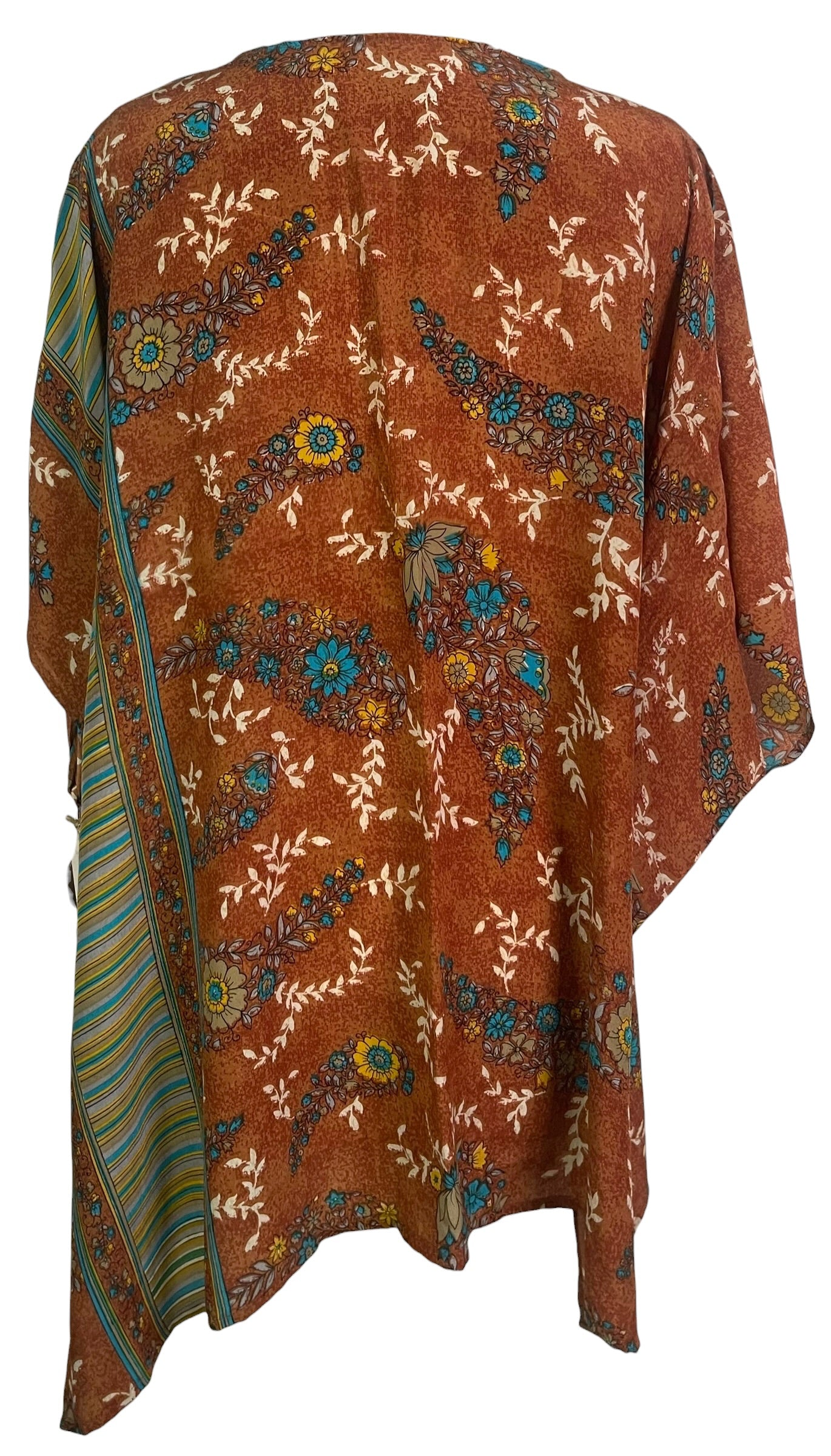 PRC8739 Wabi Sabi Pure Silk Short Kaftan Tunic With Slits
