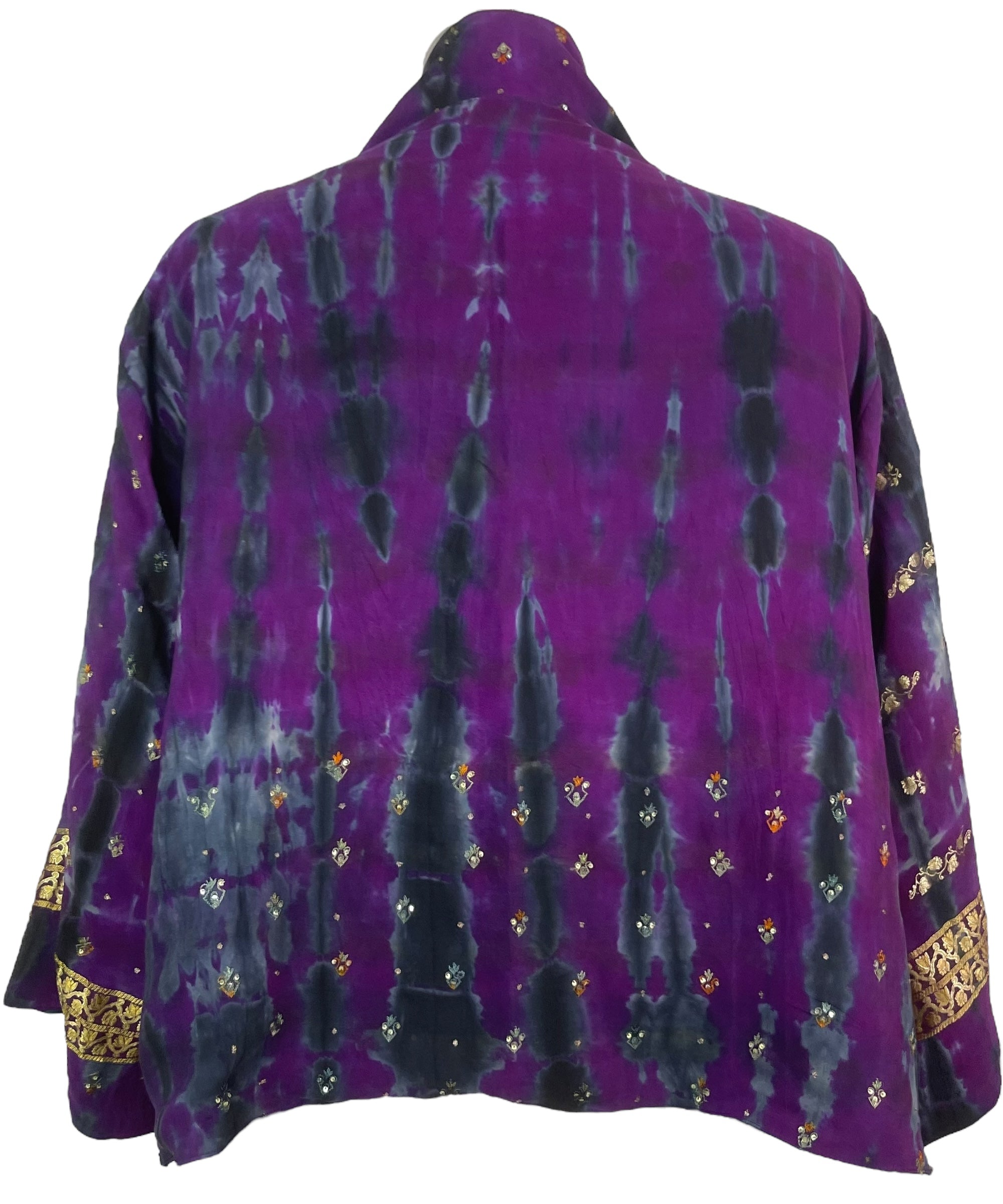 PREVIEW PRC7919 Avatar Reversible Pure Silk Jiva Jacket with Slits by DECEMBER2025 – Handmade ethical Jiva Jacket from sariKNOTsari using upcycled silk. Designed in Canada for travel and slow fashion, loved from Toronto to LA to Sydney.
