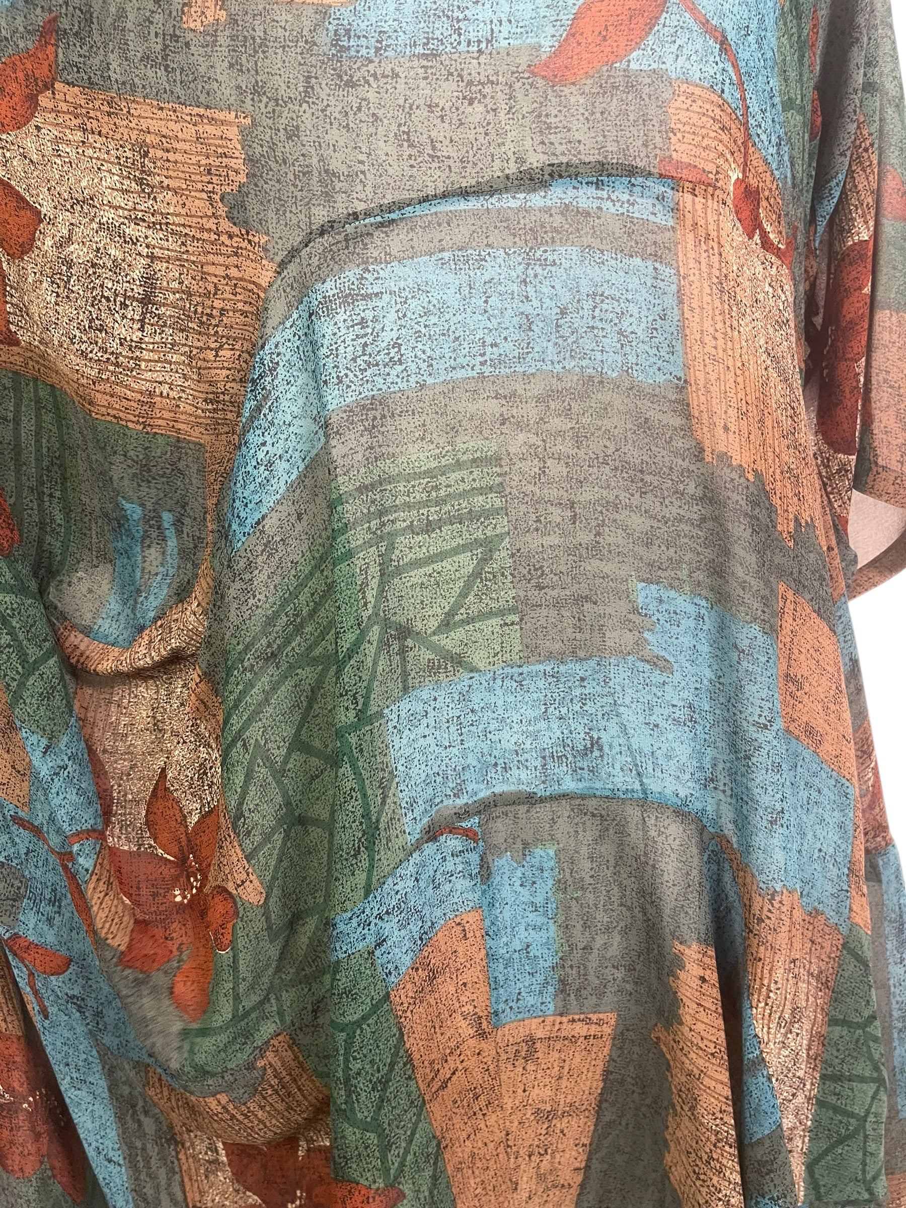 PRC9167 Sheer Avatar Pure Silk Sculptural Long Tunic Dress