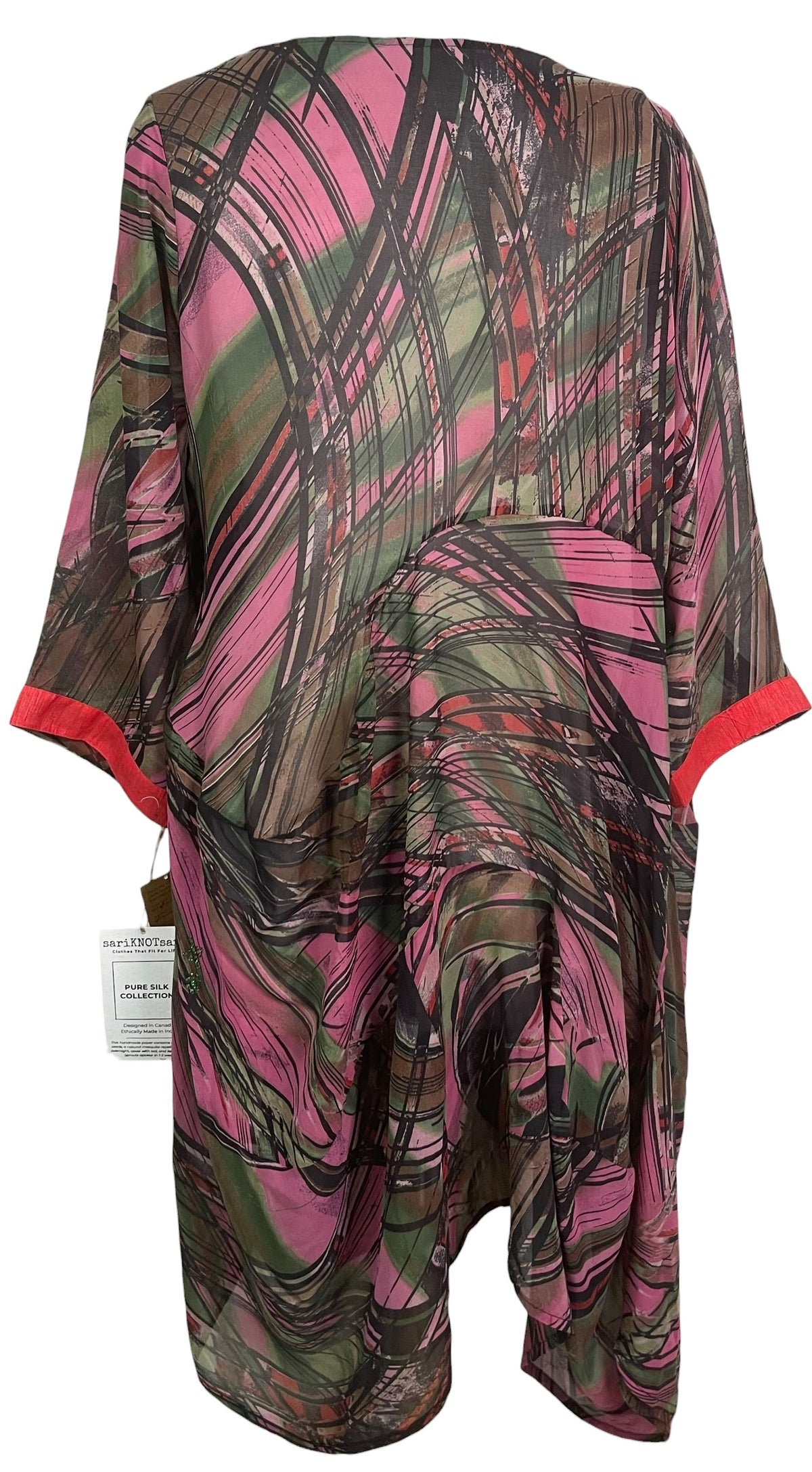 Releases Sunday at 8pm EST  PRG9160 Sheer Wabi Sabi Sculptural Pure Silk Long Tunic Dress