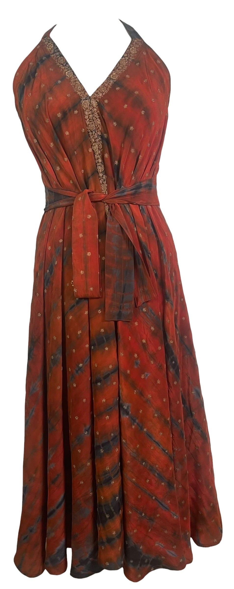 PRC9089  Avatar Pure Silk Maxi Dress with Belt