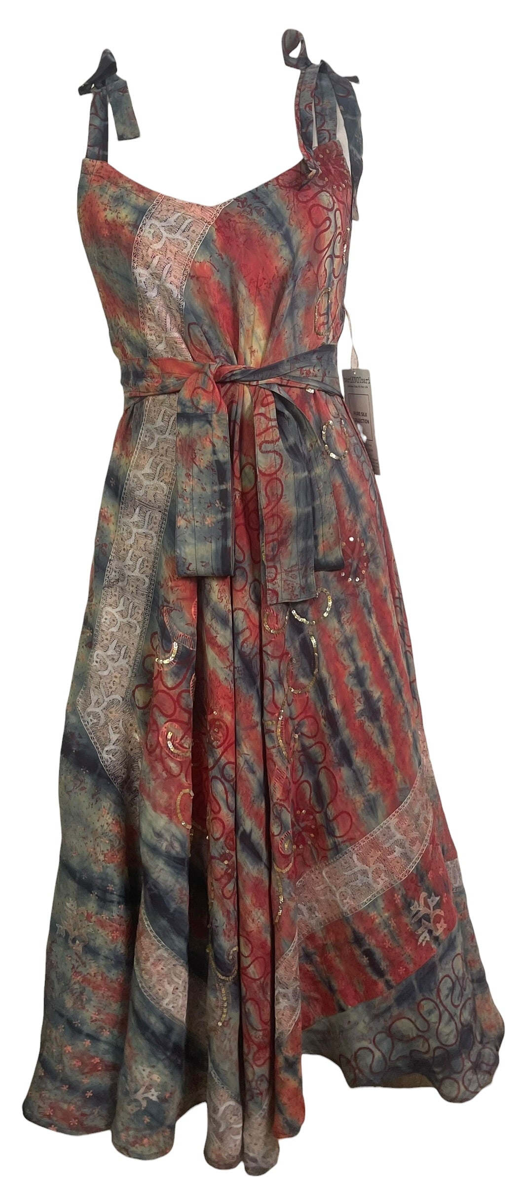 PRC9087 Avatar Pure Silk Maxi Dress with Belt