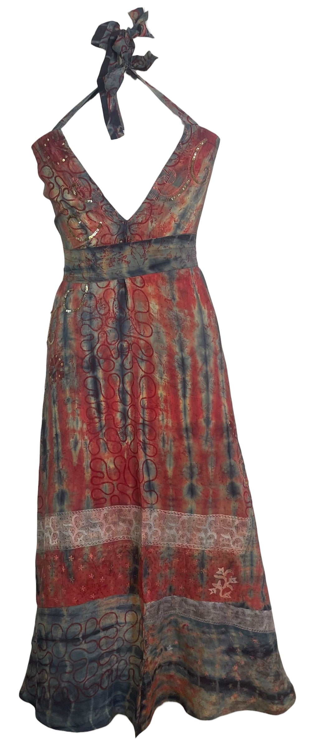 PRC9087 Avatar Pure Silk Maxi Dress with Belt