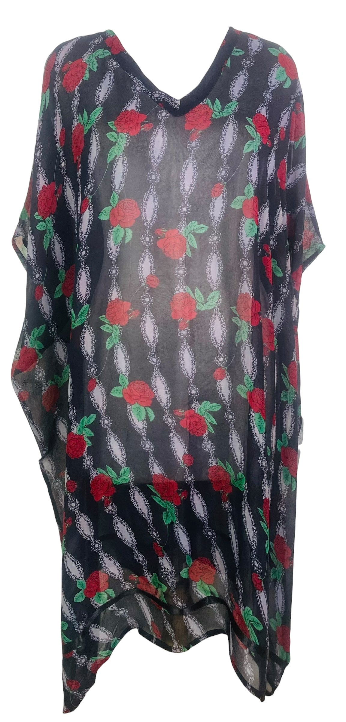 PRG7793 Sheer Avatar Pure Silk Midi Length Kaftan