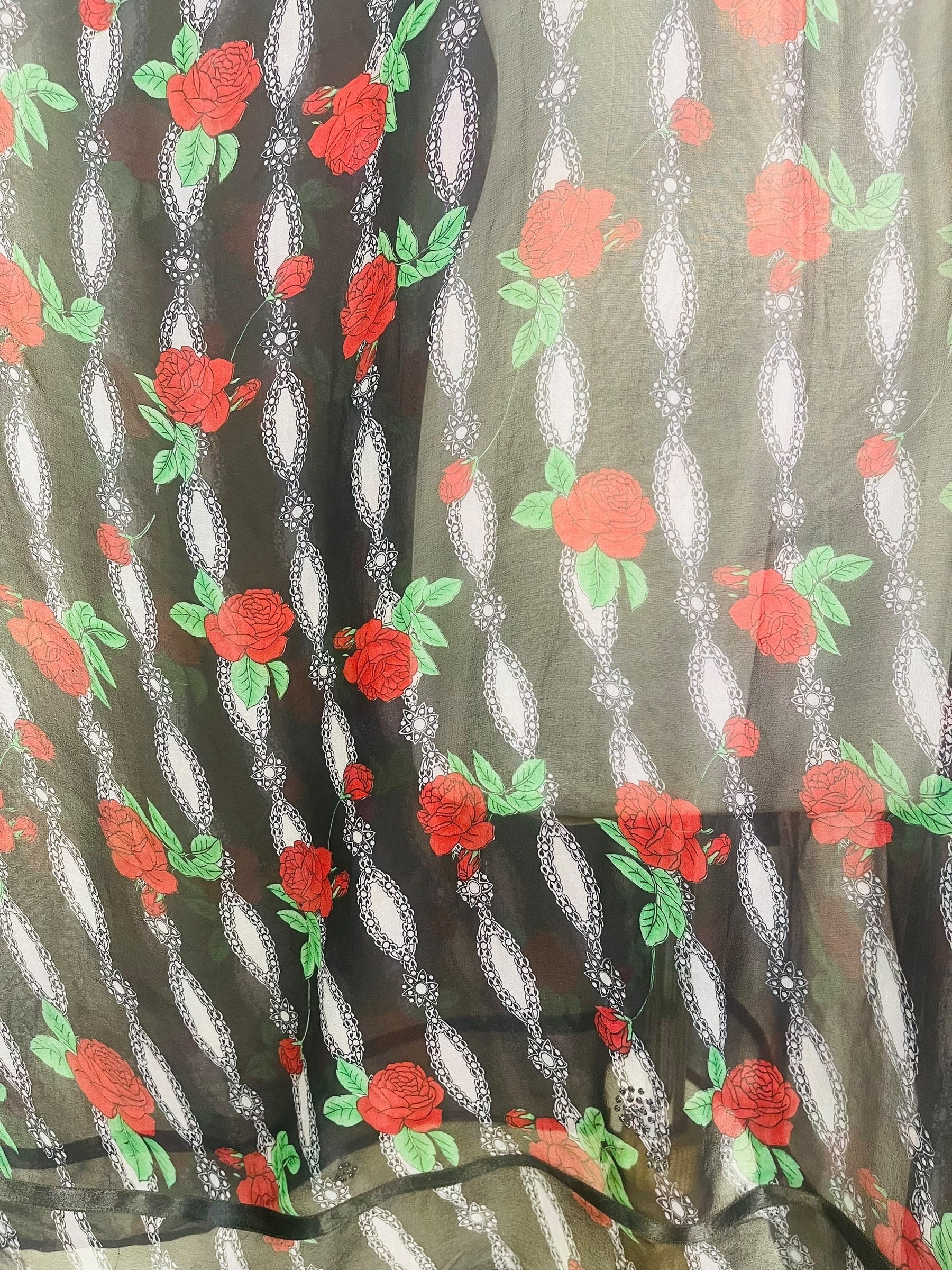 PRG7793 Sheer Avatar Pure Silk Midi Length Kaftan