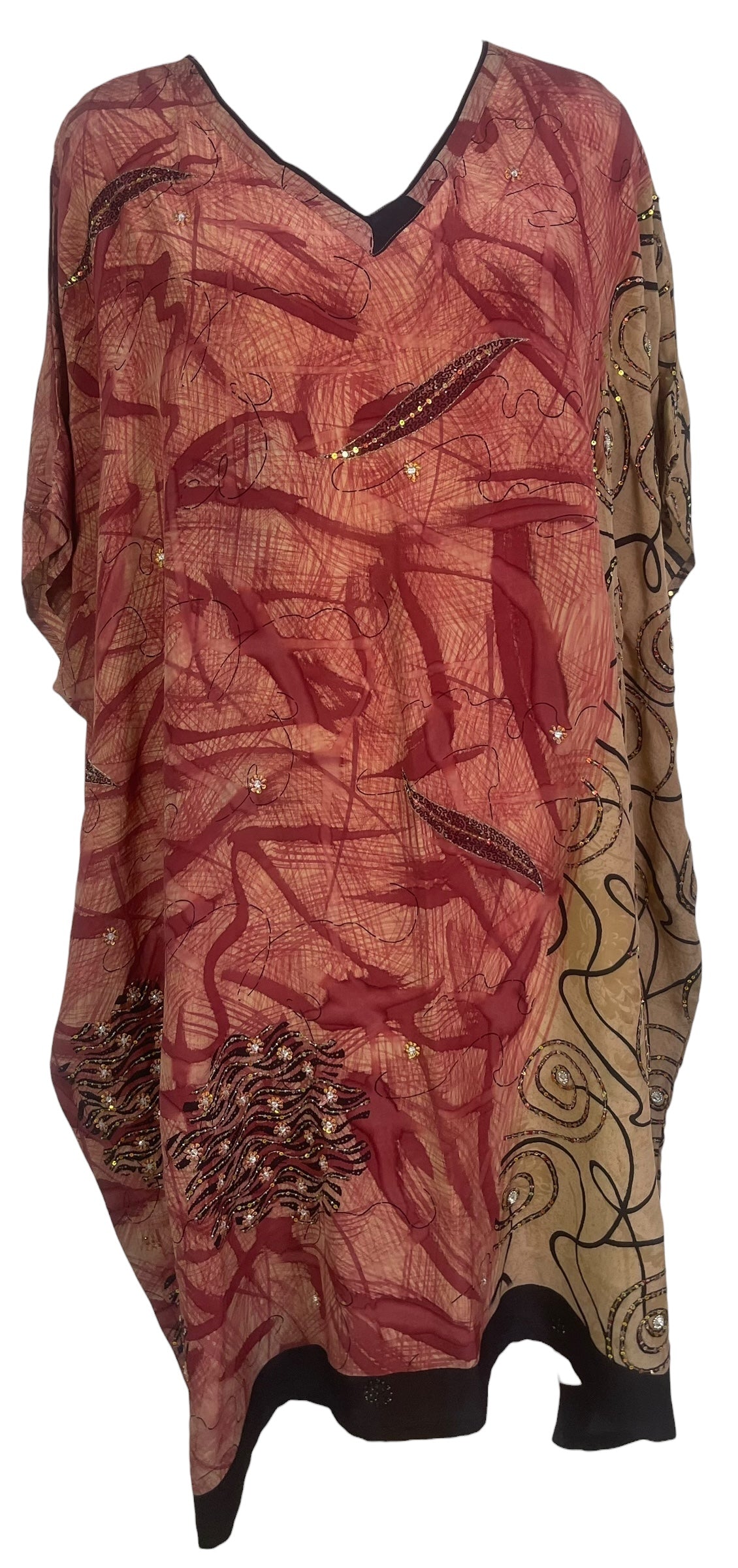 PREVIEW PRC8300 Avatar Pure Silk Midi Length Kaftan by FEBRUARY2026 – Handmade ethical Midi Length Kaftan from sariKNOTsari using upcycled silk. Designed in Canada for travel and slow fashion, loved from Toronto to LA to Sydney.