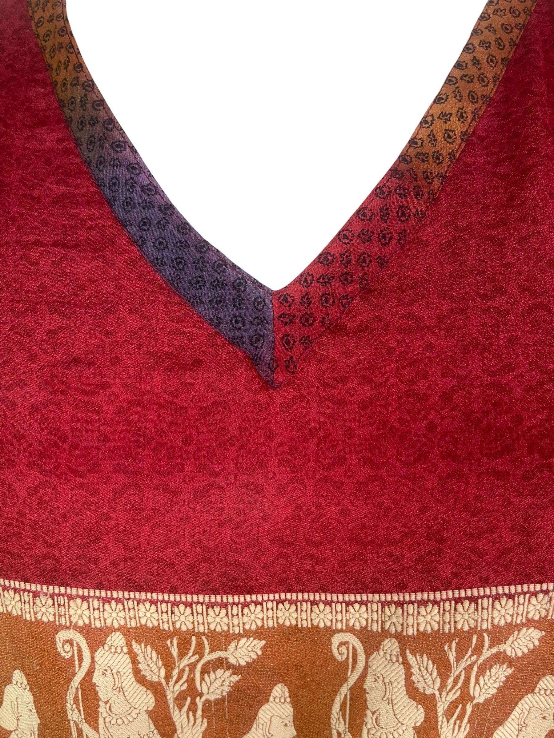 PREVIEW PRC8540  Avatar Pure Silk Midi Length Kaftan by FEBRUARY2026 – Handmade ethical Midi Length Kaftan from sariKNOTsari using upcycled silk. Designed in Canada for travel and slow fashion, loved from Toronto to LA to Sydney.