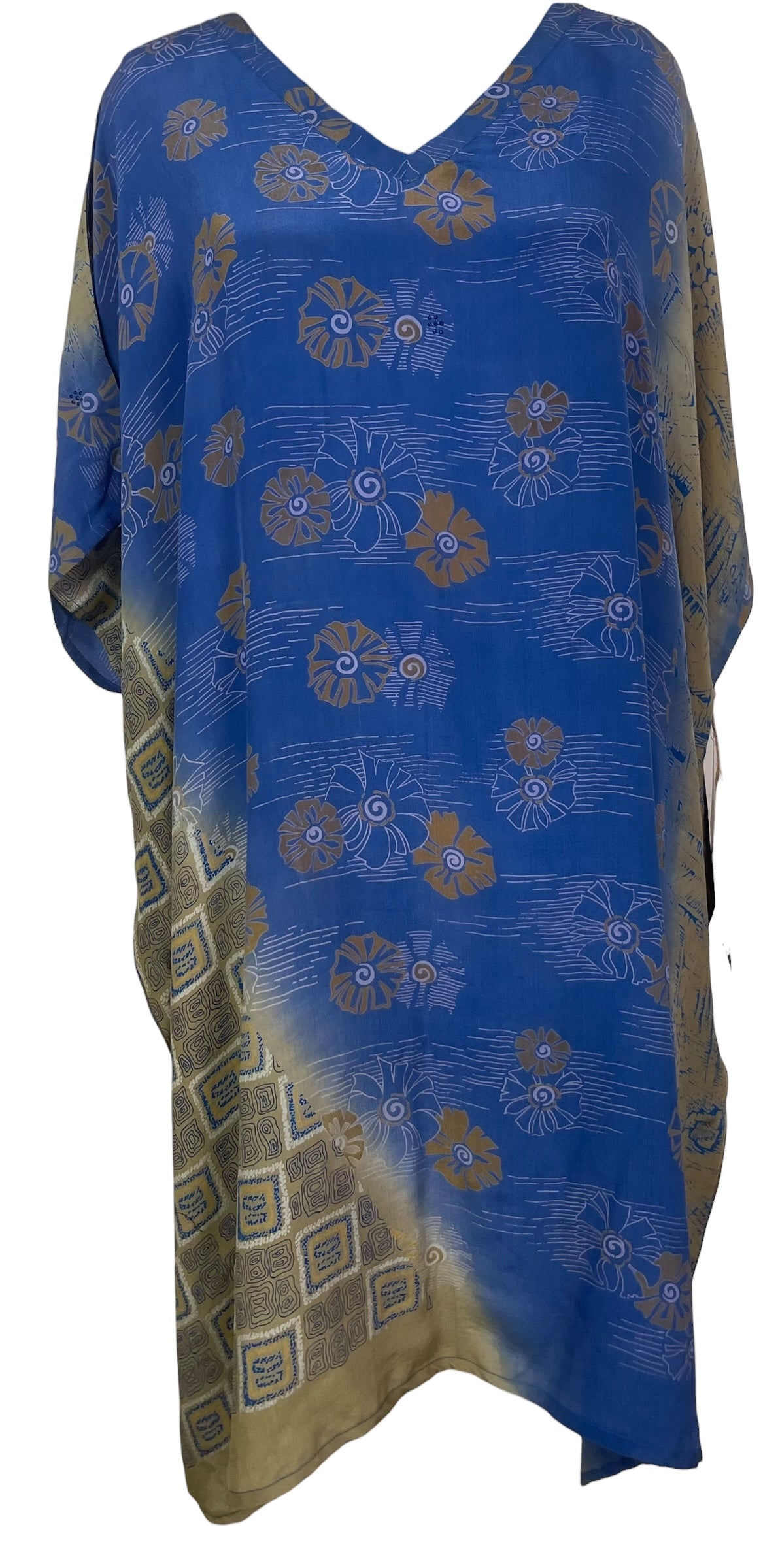 PREVIEW PRC8548 Avatar Pure Silk Midi Length Kaftan by FEBRUARY2026 – Handmade ethical Midi Length Kaftan from sariKNOTsari using upcycled silk. Designed in Canada for travel and slow fashion, loved from Toronto to LA to Sydney.