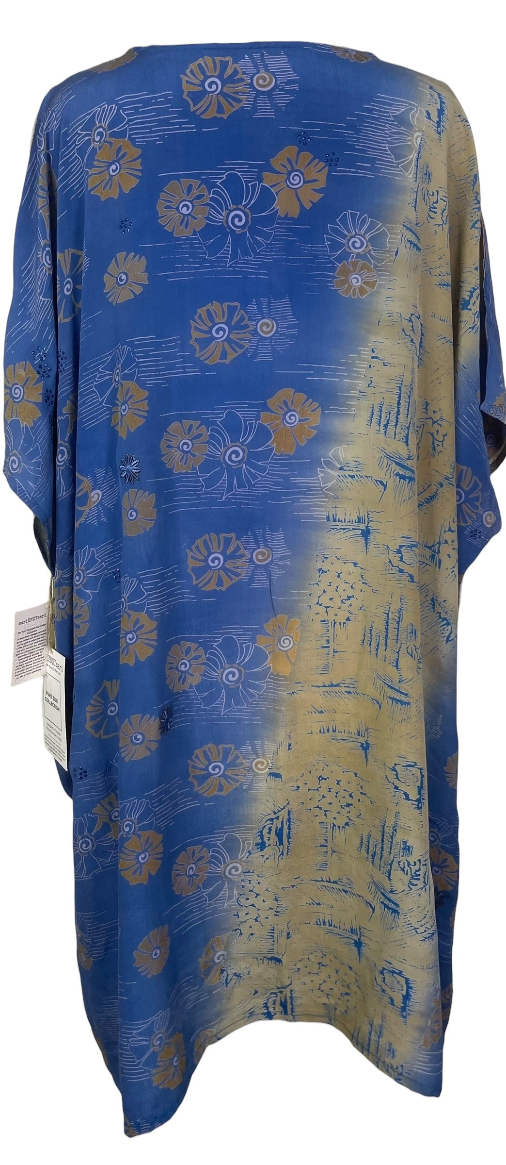 PREVIEW PRC8548 Avatar Pure Silk Midi Length Kaftan by FEBRUARY2026 – Handmade ethical Midi Length Kaftan from sariKNOTsari using upcycled silk. Designed in Canada for travel and slow fashion, loved from Toronto to LA to Sydney.