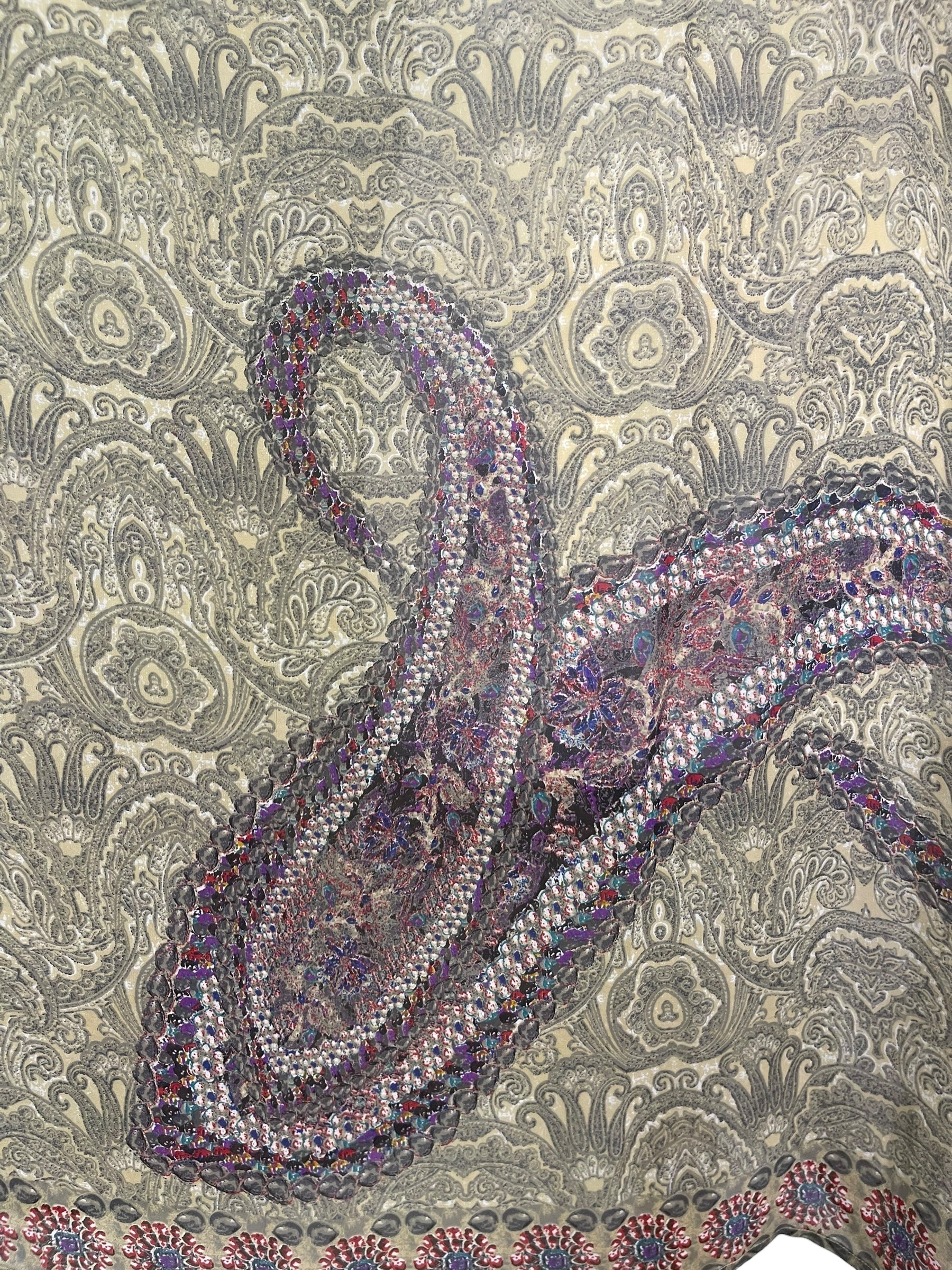 PRG7787 Sheer Avatar Pure Silk Midi Length Kaftan