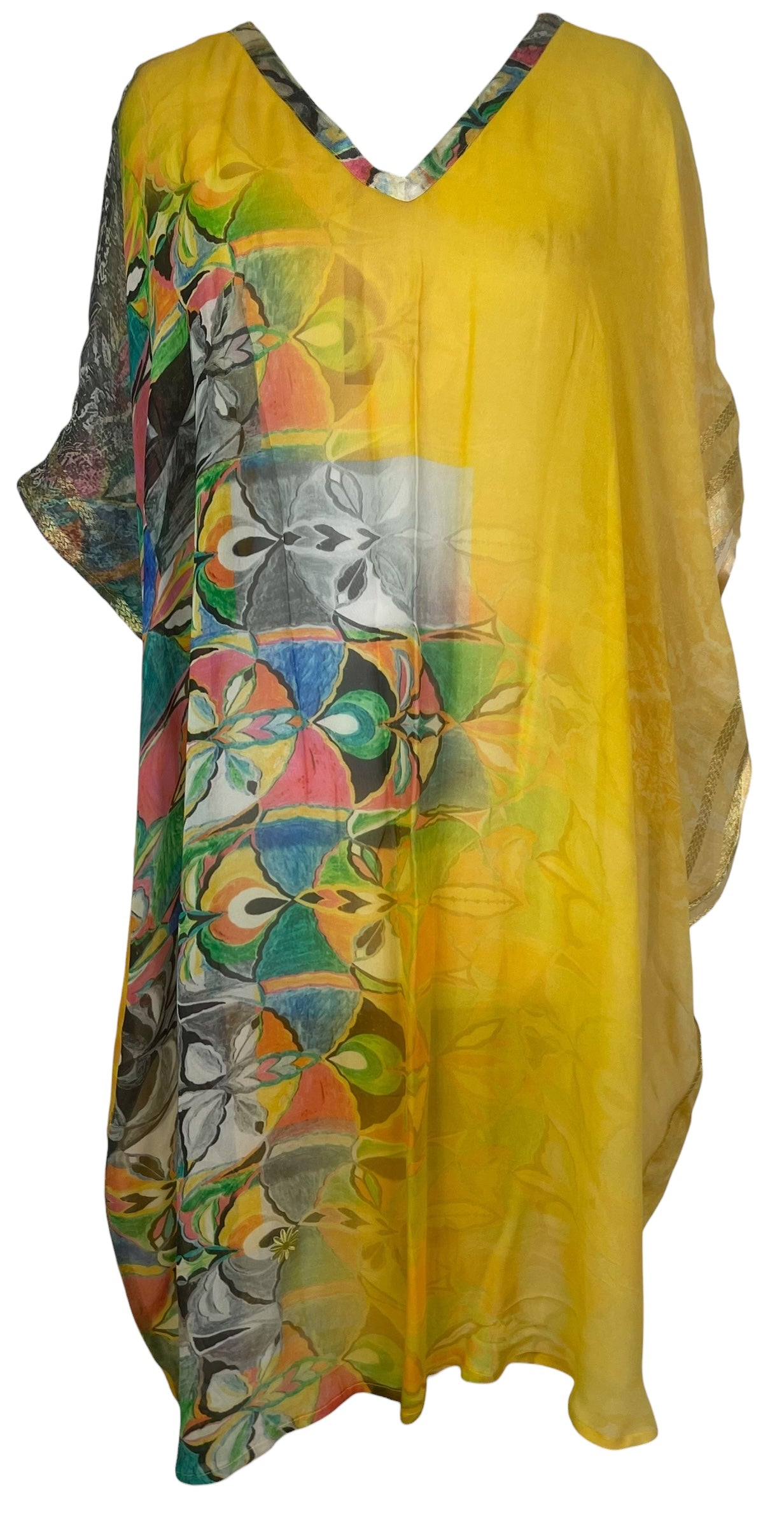 PREVIEW PRG8269 Sheer Wabi Sabi Pure Silk Midi Length Kaftan