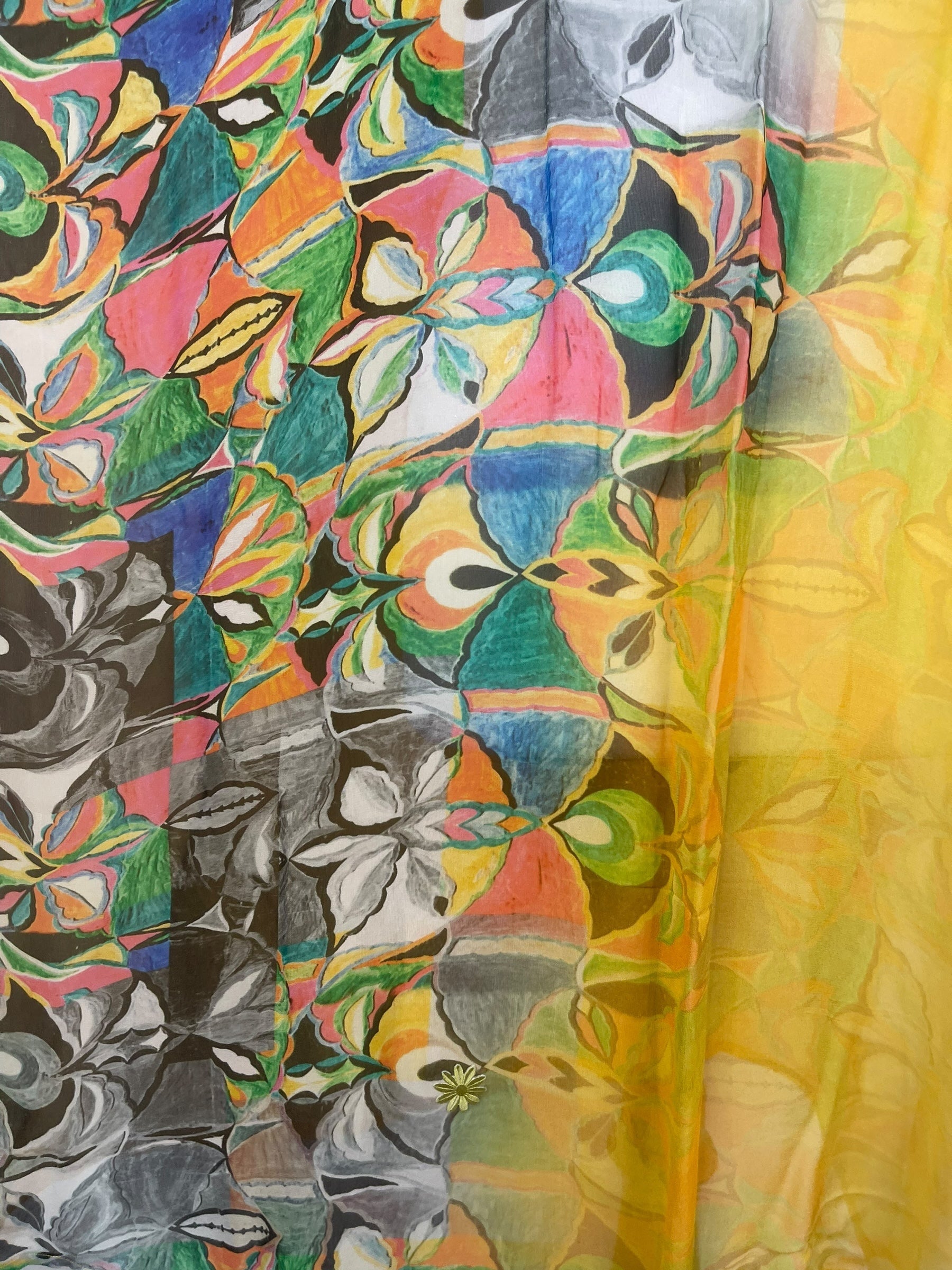 PRG8269 Sheer Wabi Sabi Pure Silk Midi Length Kaftan