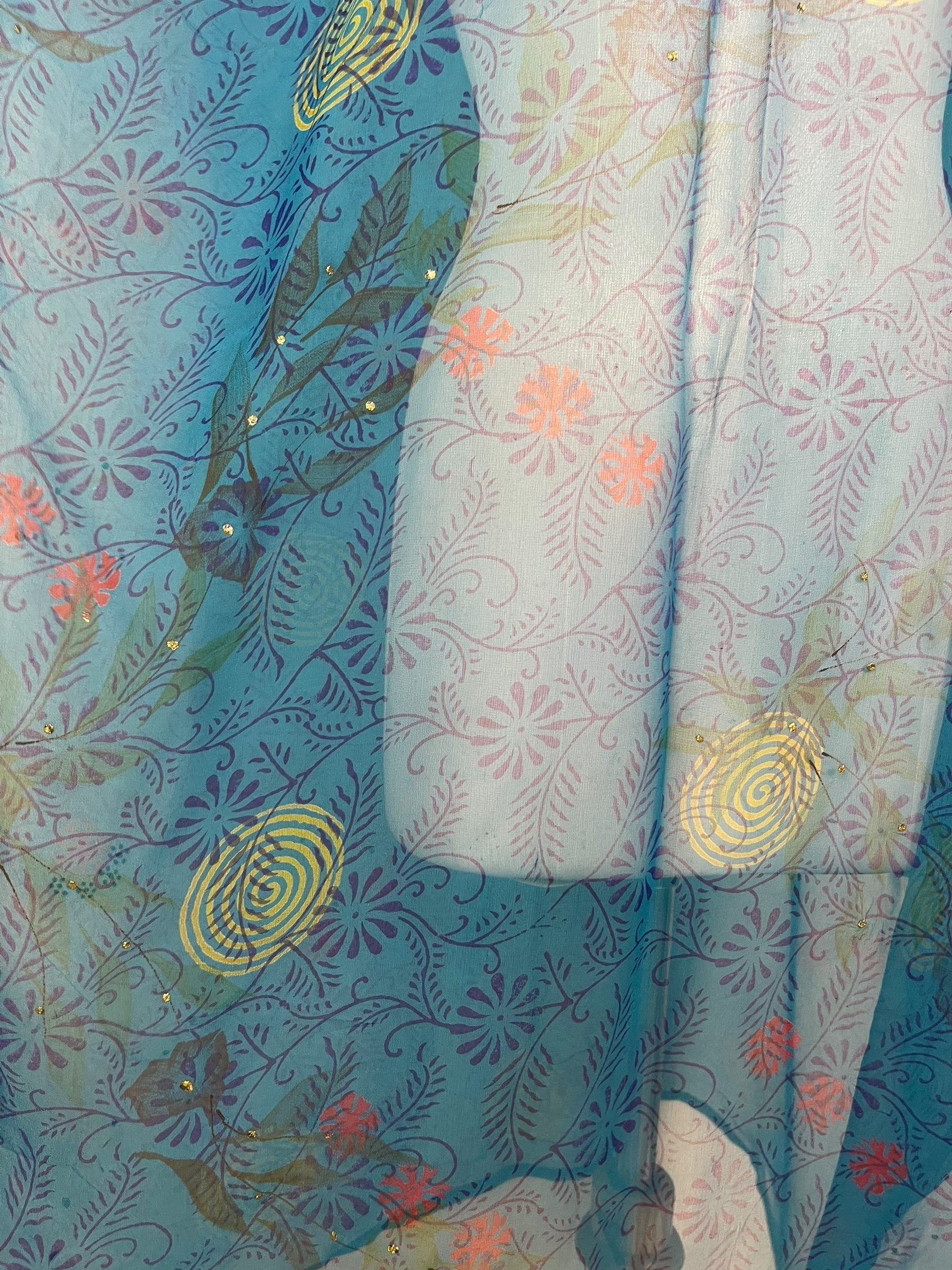 PRG7780 Sheer Avatar Pure Silk Midi Length Kaftan